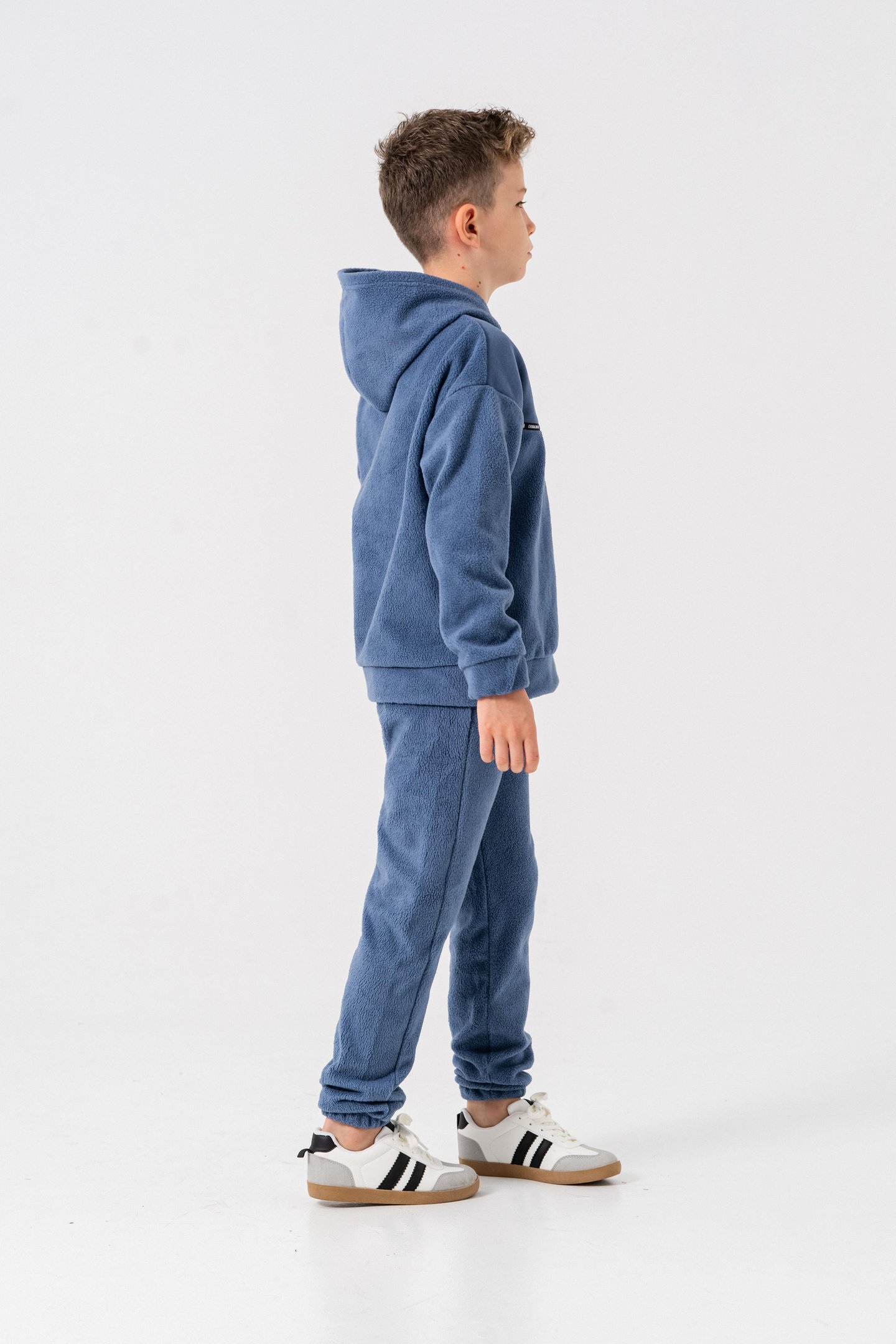 Generation Casual Brand Yazılı Şerit Baskılı Polar Erkek Çocuk Alt-Üst Eşofman Takımı