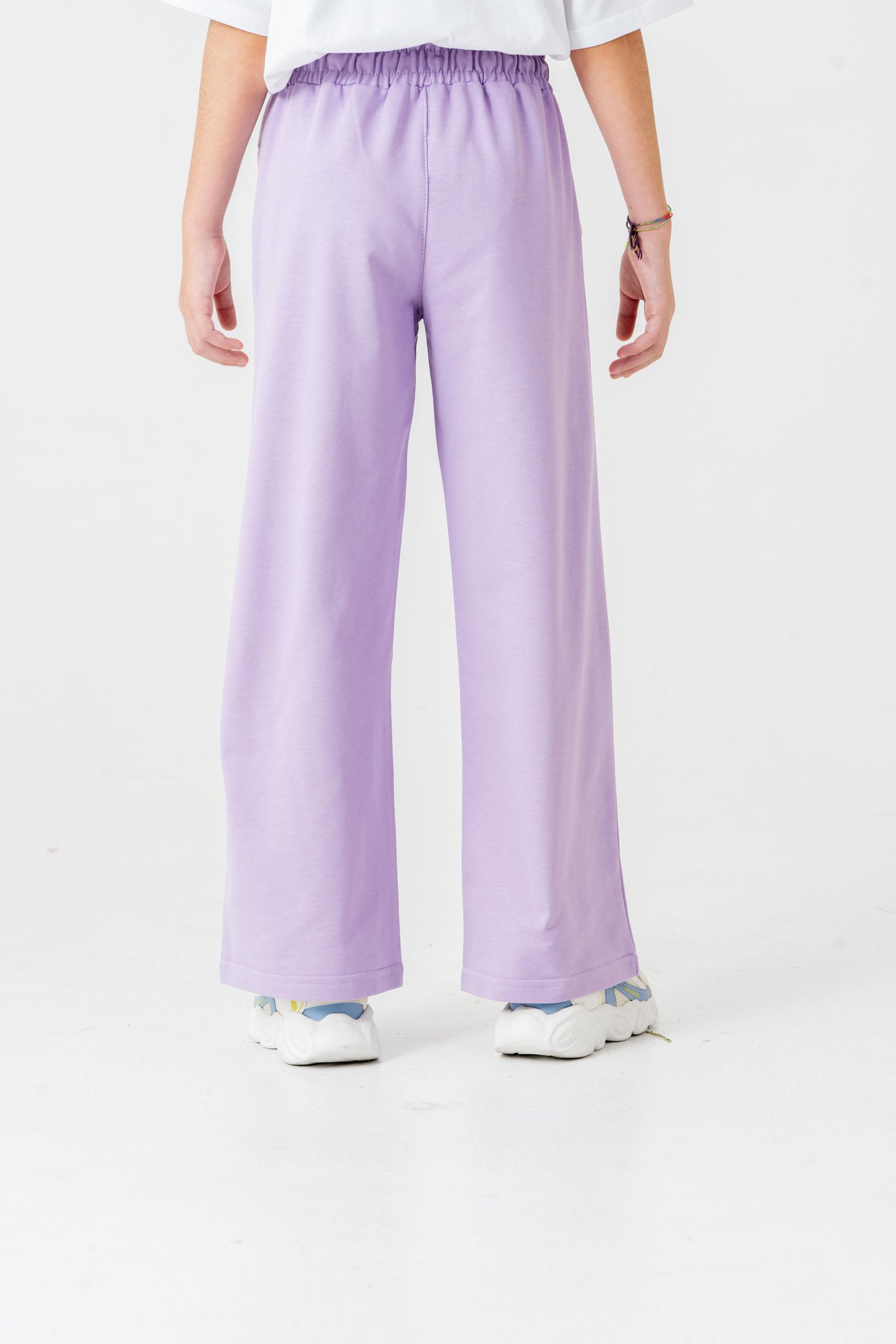 Geniş Paçalı Balık Sırtı Yanları Şeritli Kız Çocuk Eşofman Altı