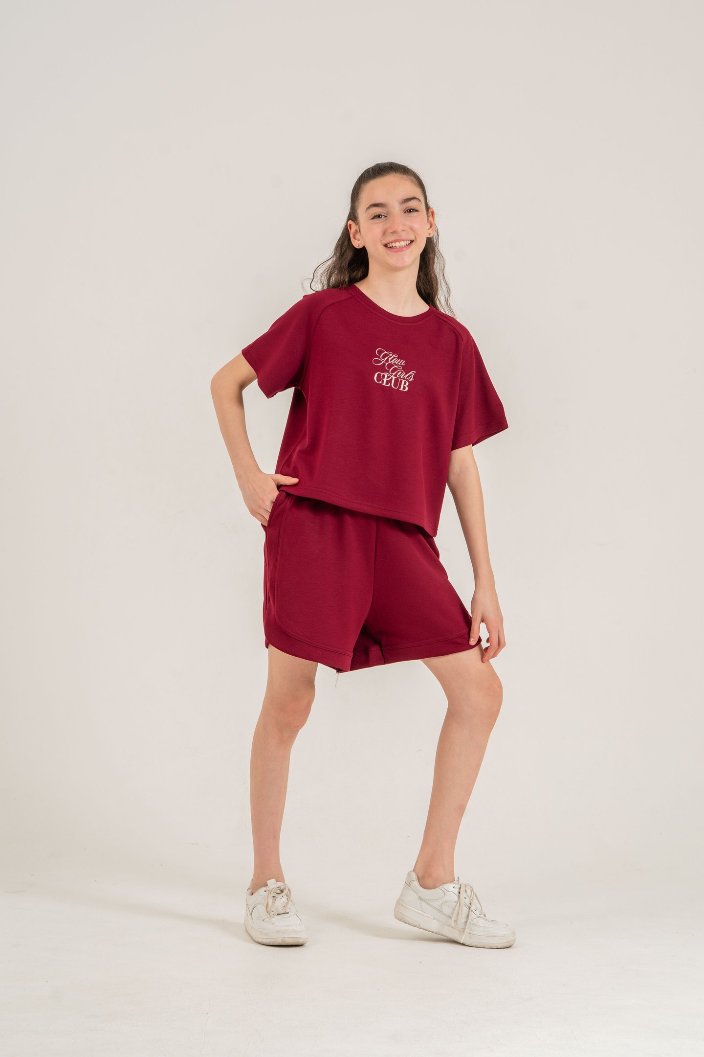 Glow Girls Club Nakışlı Yumaşak Dokulu-Comfort Kumaş Kız Çocuk Alt Üst Eşofman Takımı