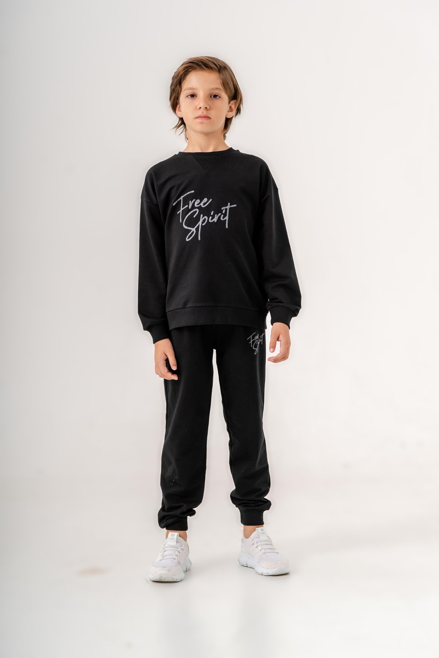 Göğüs Yazı Baskılı Bacak Baskı Detaylı Erkek Çocuk Alt Üst Eşofman Takımı