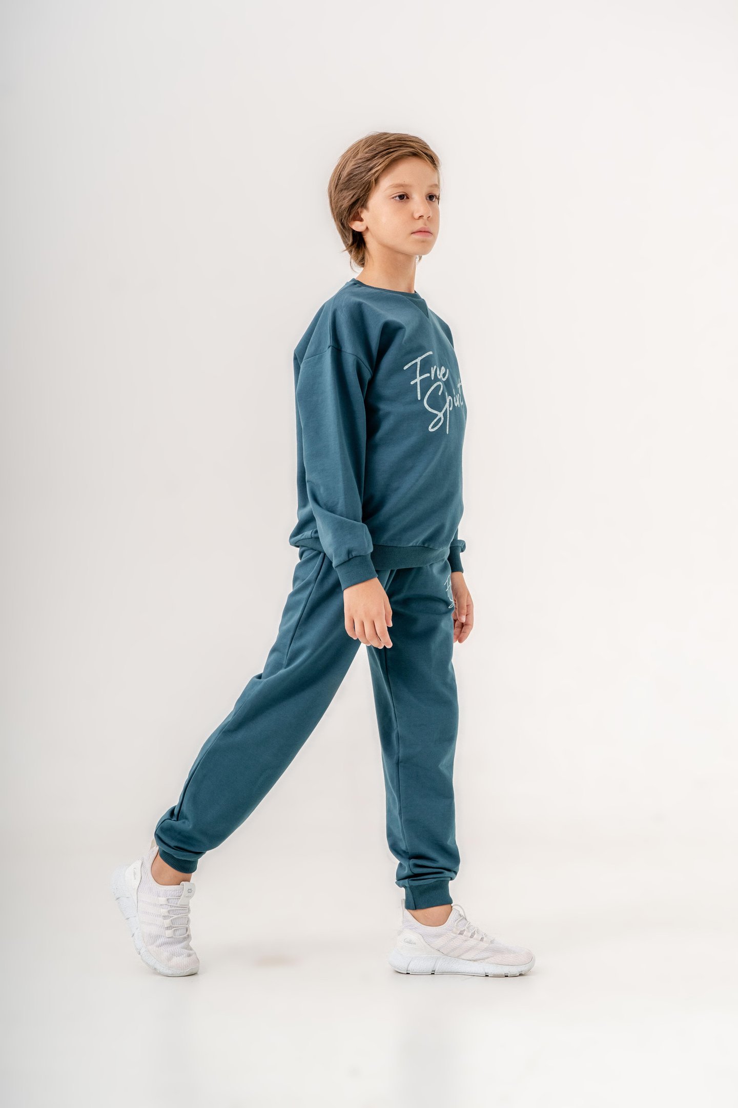 Göğüs Yazı Baskılı Bacak Baskı Detaylı Erkek Çocuk Alt Üst Eşofman Takımı