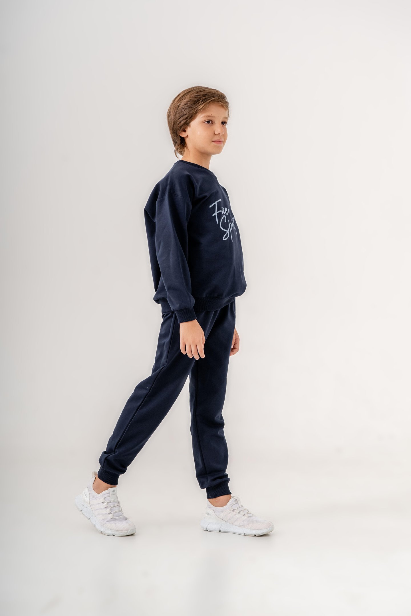 Göğüs Yazı Baskılı Bacak Baskı Detaylı Erkek Çocuk Alt Üst Eşofman Takımı