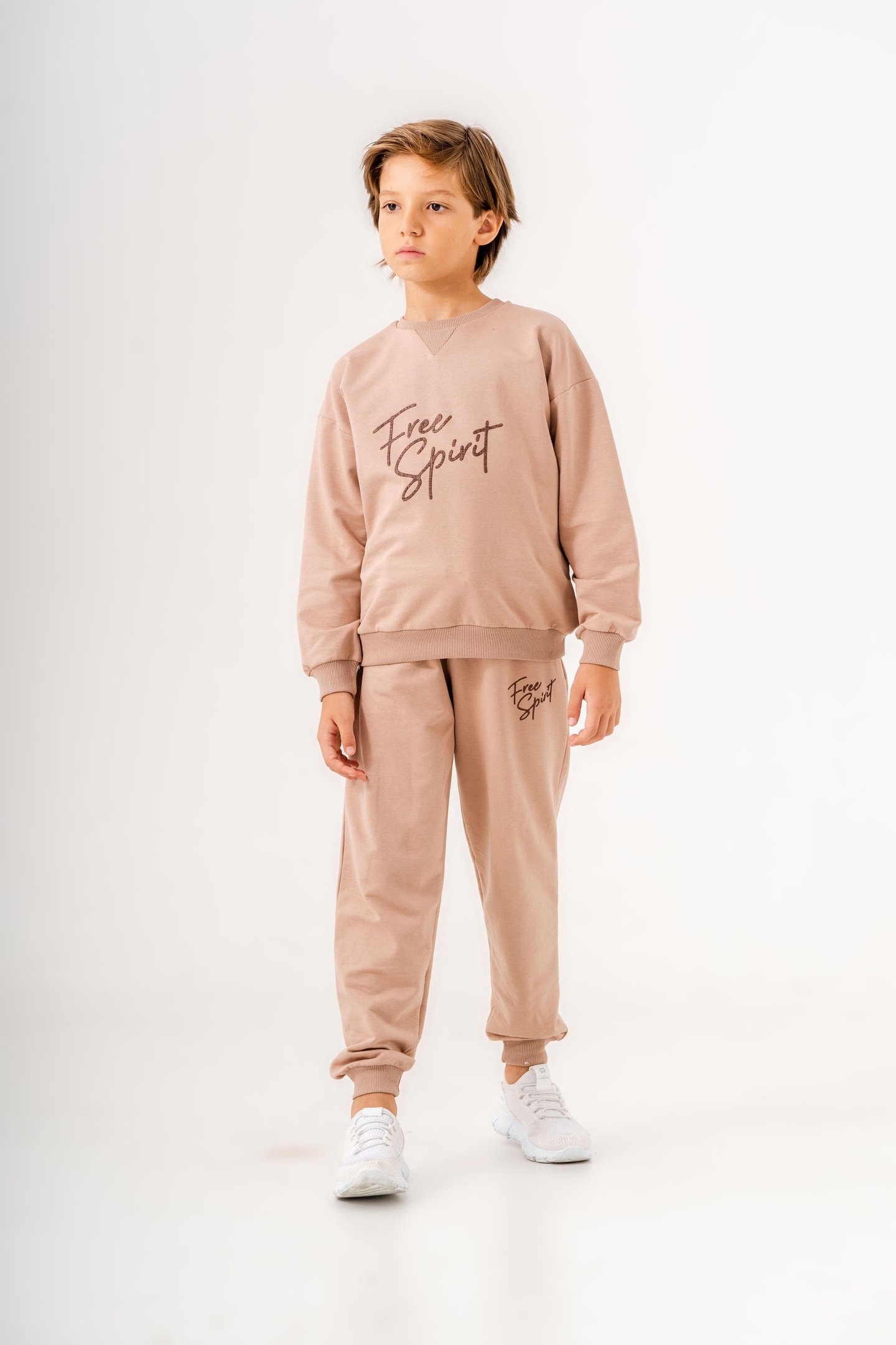 Göğüs Yazı Baskılı Bacak Baskı Detaylı Erkek Çocuk Alt Üst Eşofman Takımı