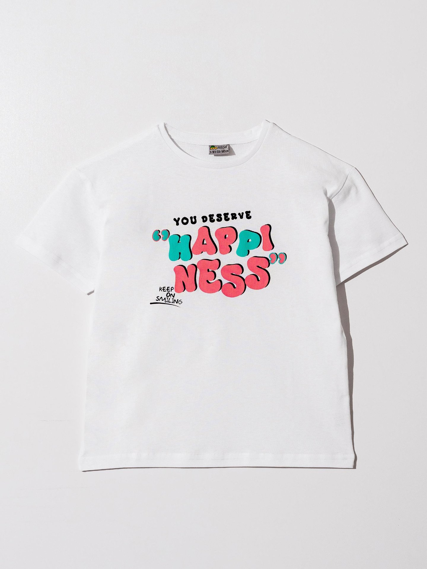 HAPPINESS YOU DESERVE Baskılı Kız Çocuk Tişört T-shirt