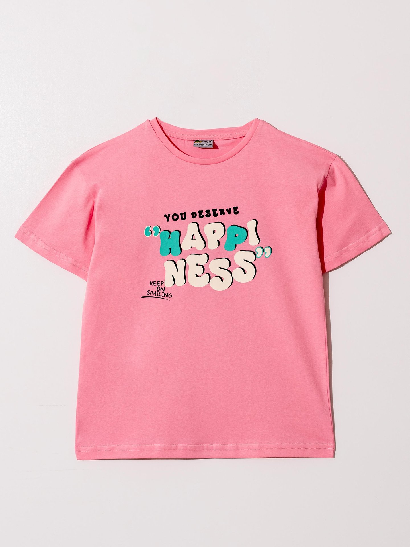 HAPPINESS YOU DESERVE Baskılı Kız Çocuk Tişört T-shirt
