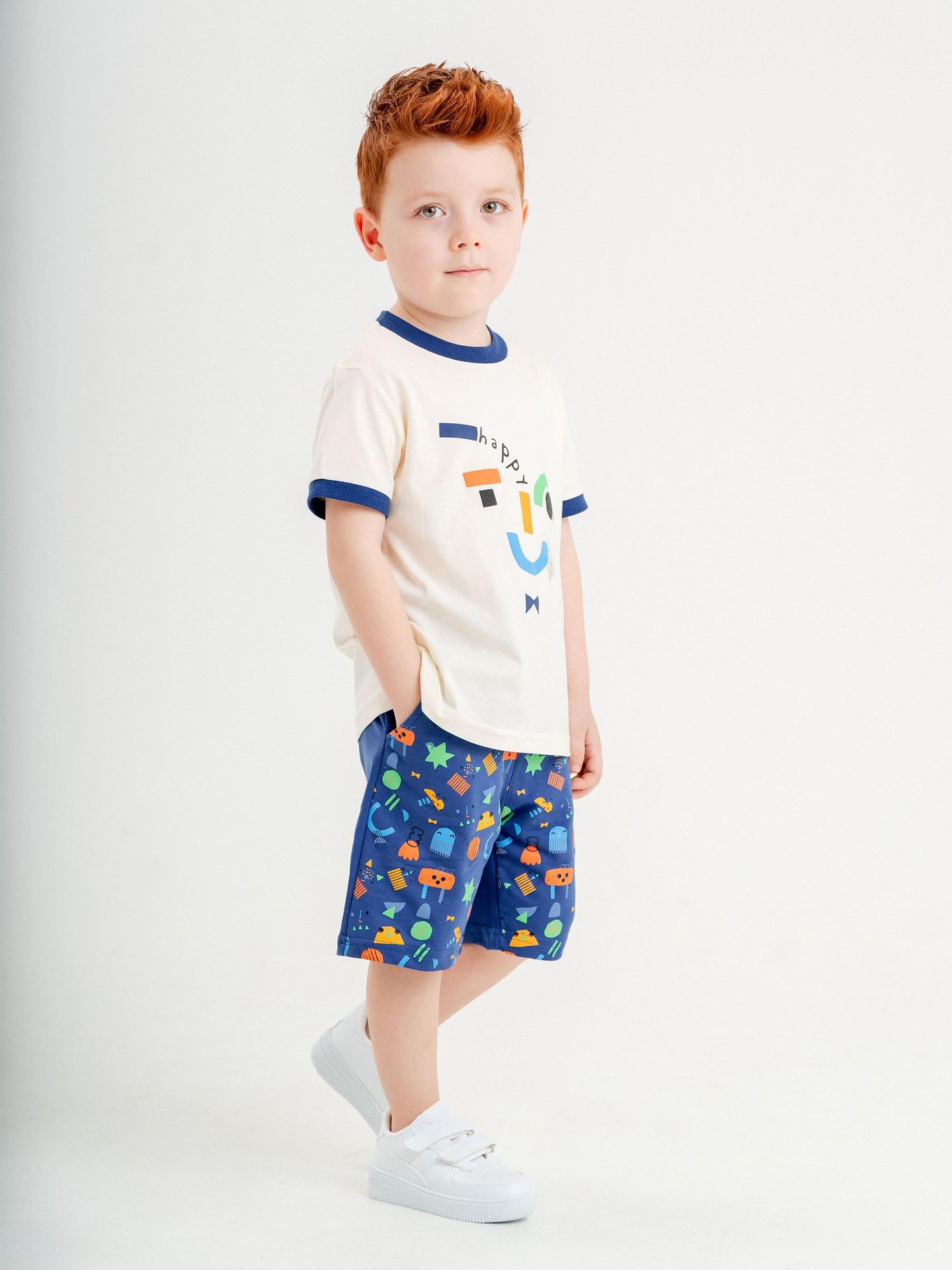 HAPPY Baskılı Erkek Çocuk T-shirt Şort Alt Üst Takım