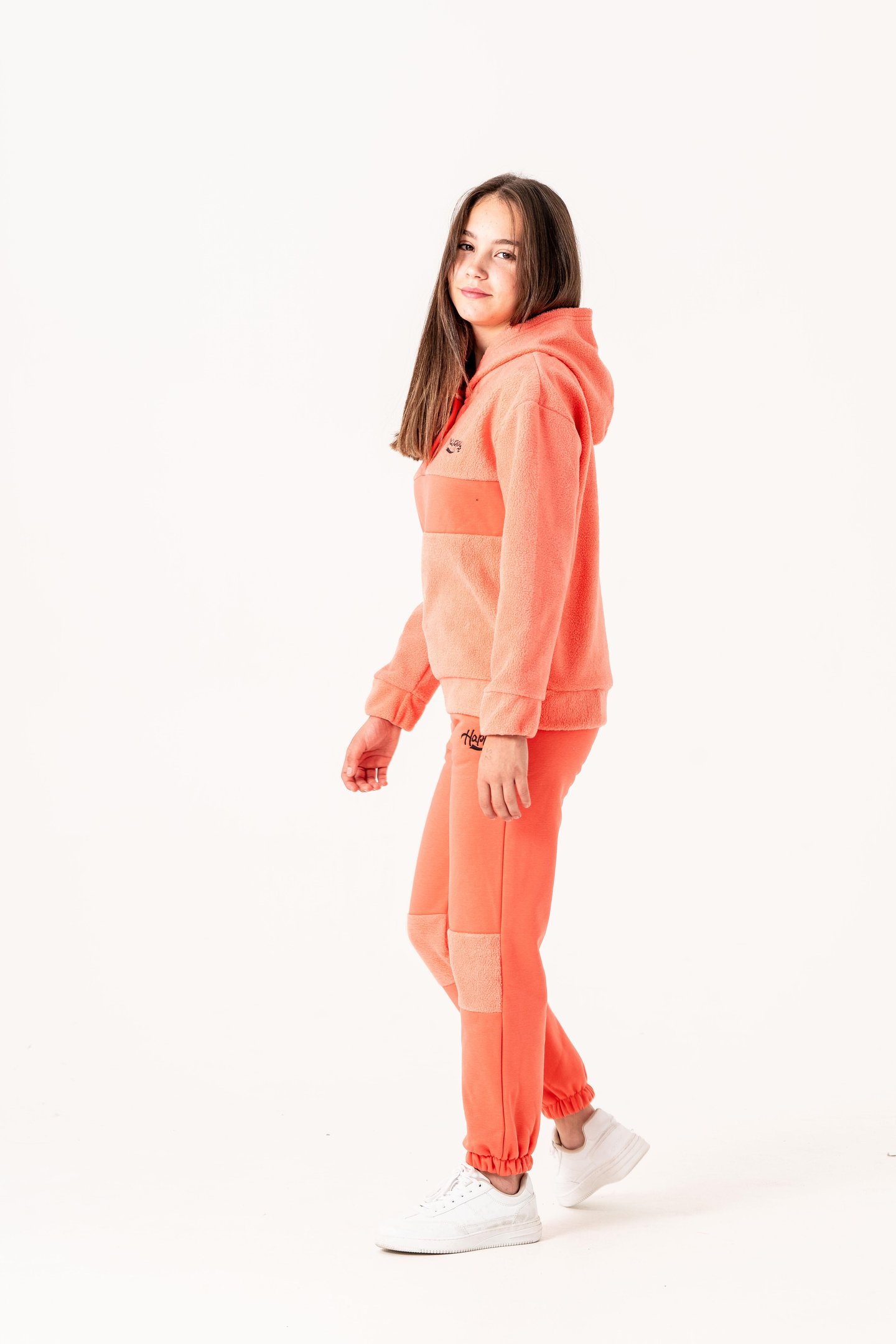 Happy Nakışlı Polar Kız Çocuk Alt-Üst Eşofman Takımı