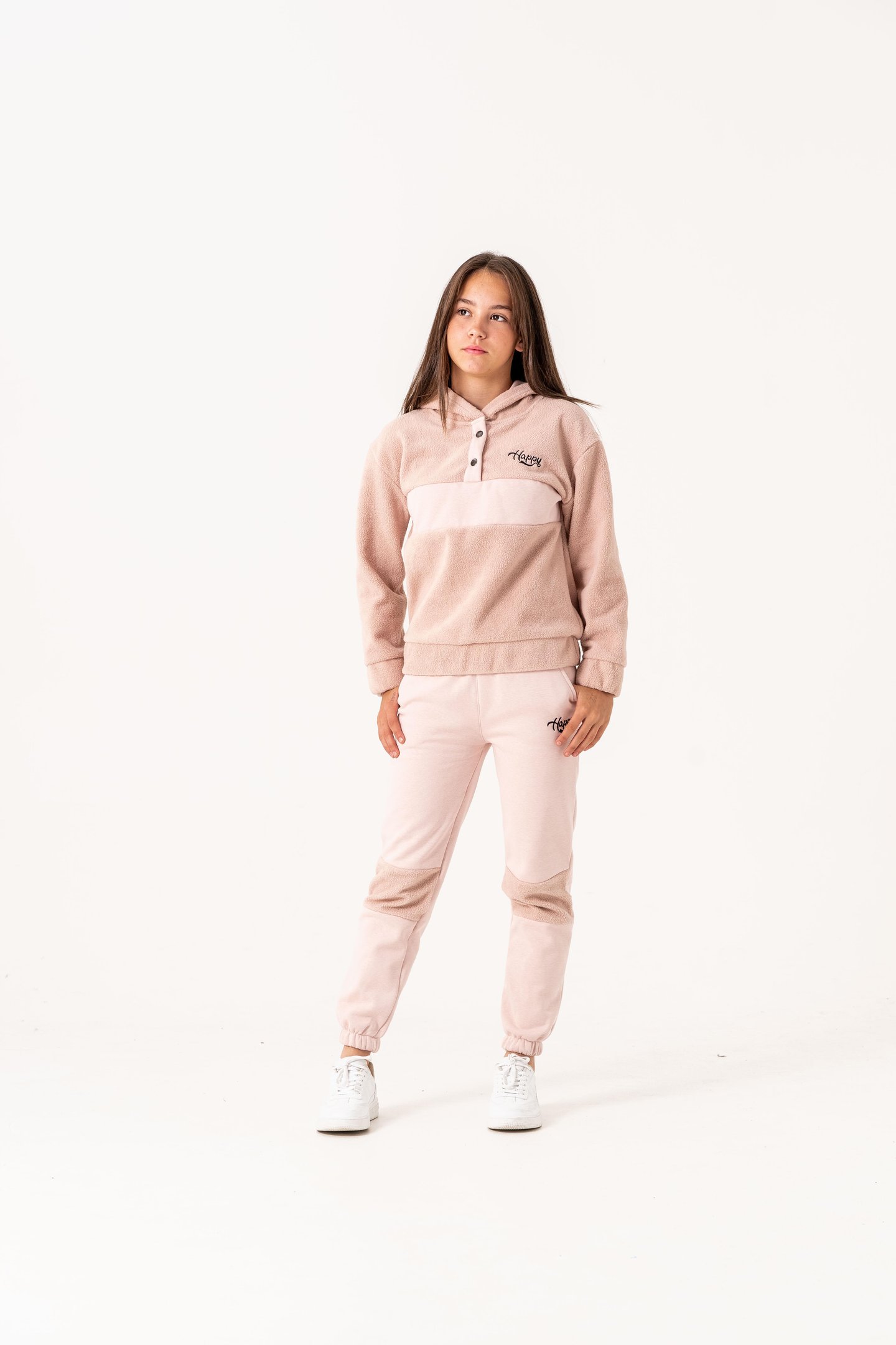 Happy Nakışlı Polar Kız Çocuk Alt-Üst Eşofman Takımı