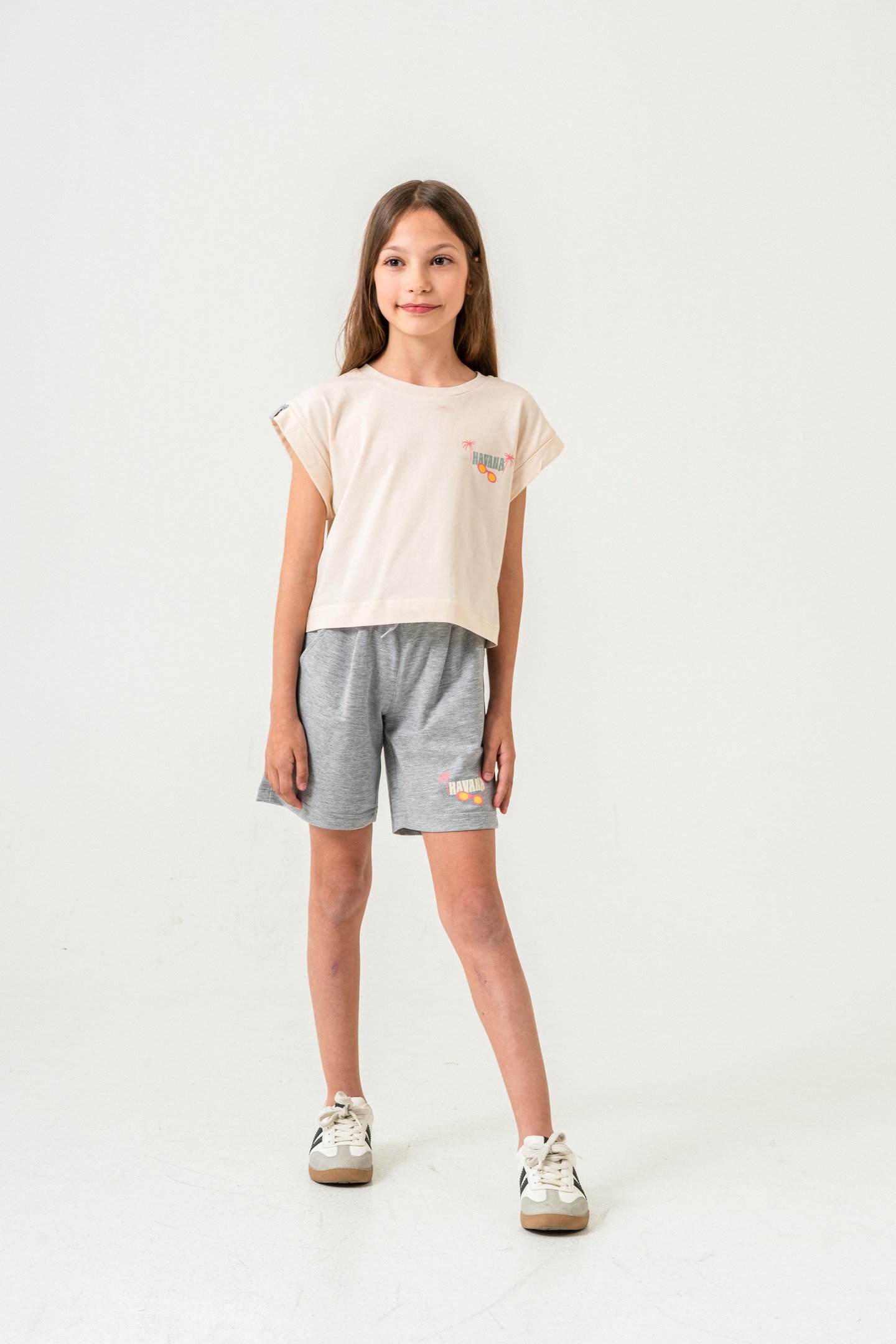 Havana Baskılı  Kız Çocuk Şort - Tişört Takımı