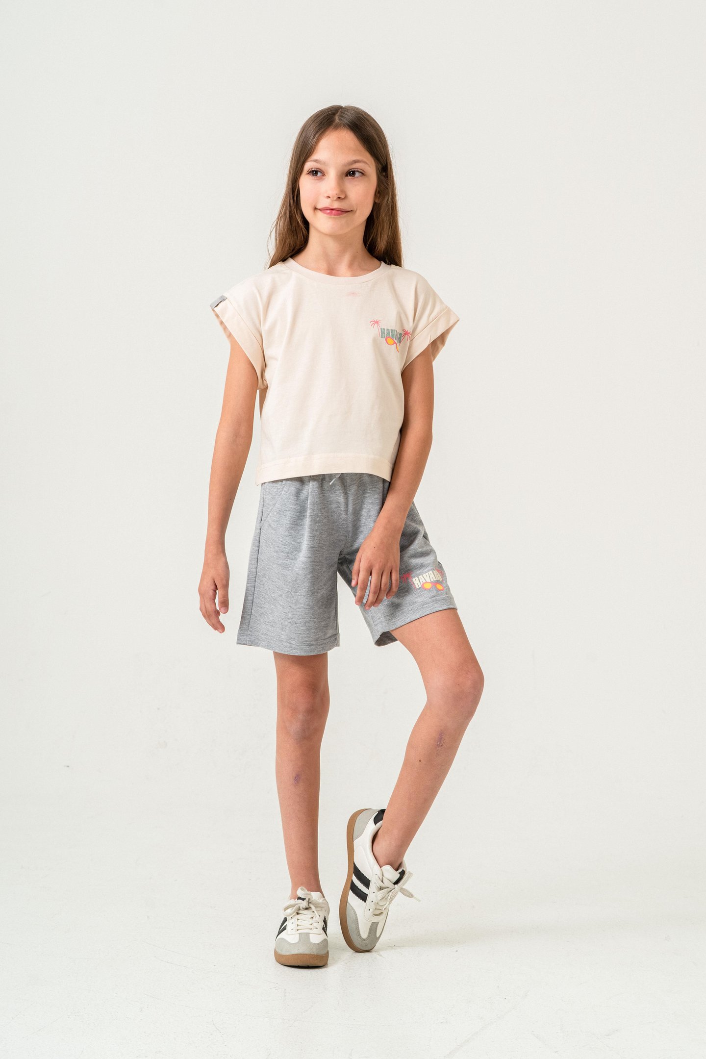 Havana Baskılı  Kız Çocuk Şort - Tişört Takımı