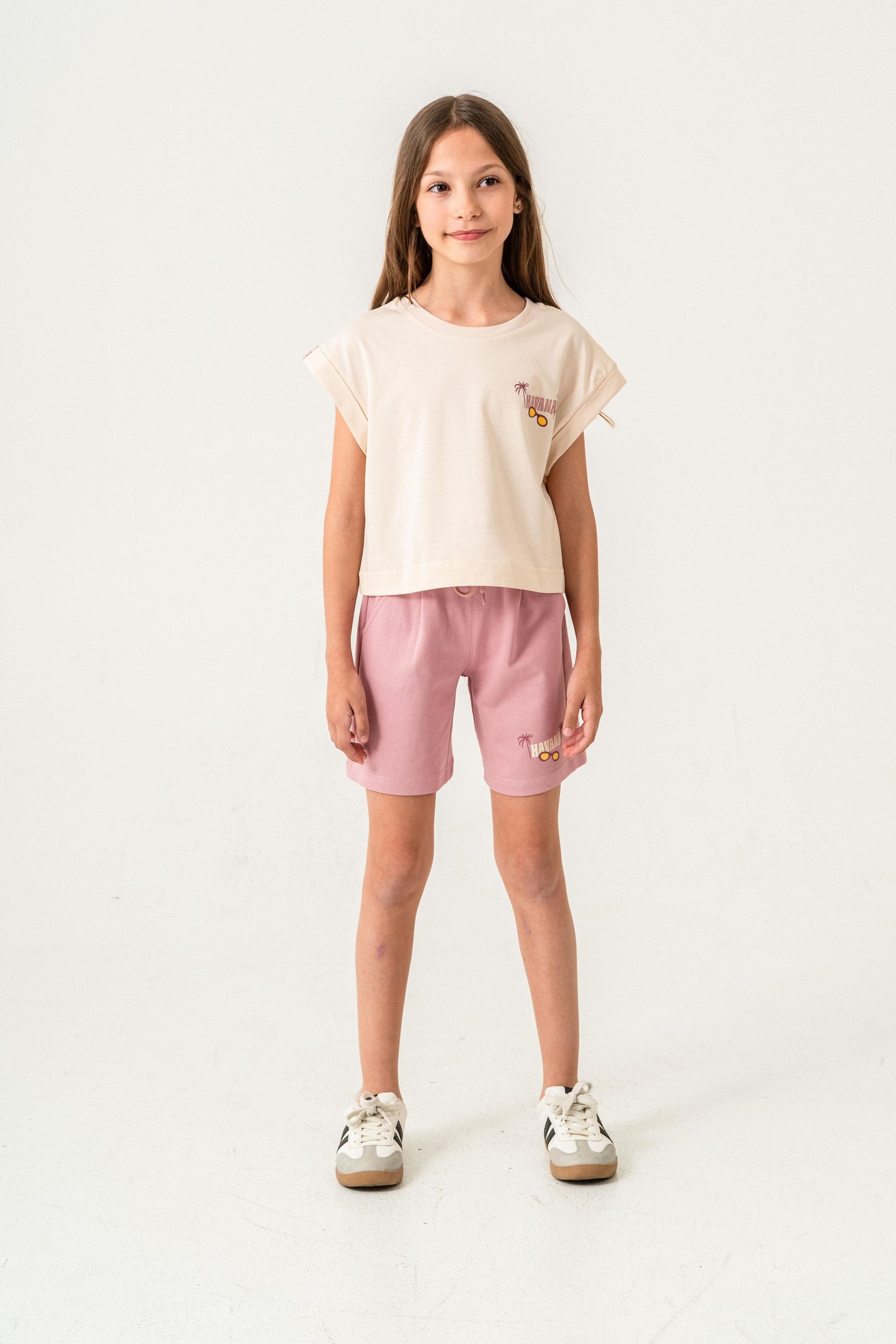 Havana Baskılı  Kız Çocuk Şort - Tişört Takımı