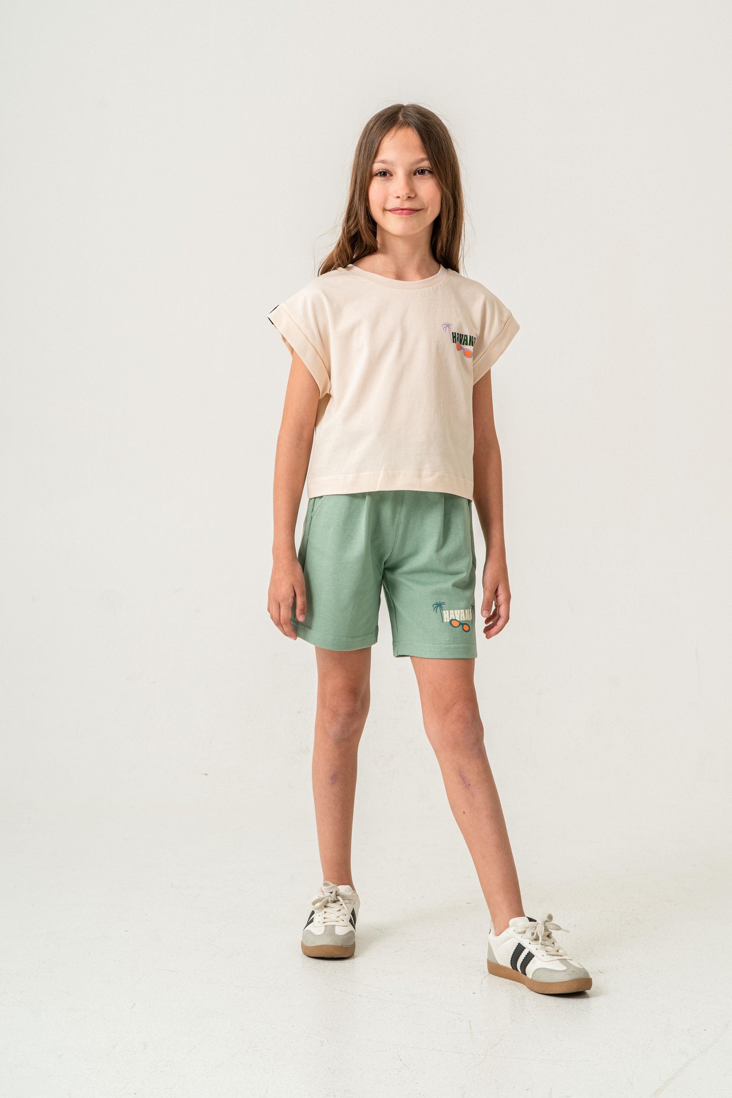 Havana Baskılı  Kız Çocuk Şort - Tişört Takımı
