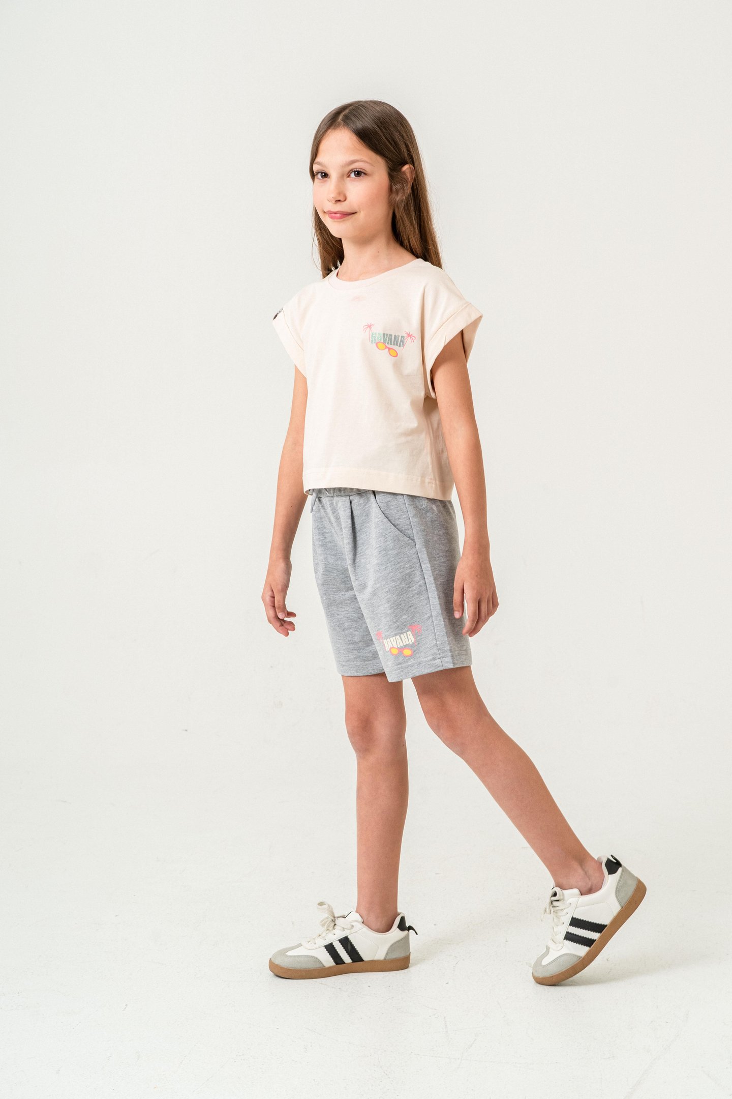 Havana Baskılı  Kız Çocuk Şort - Tişört Takımı