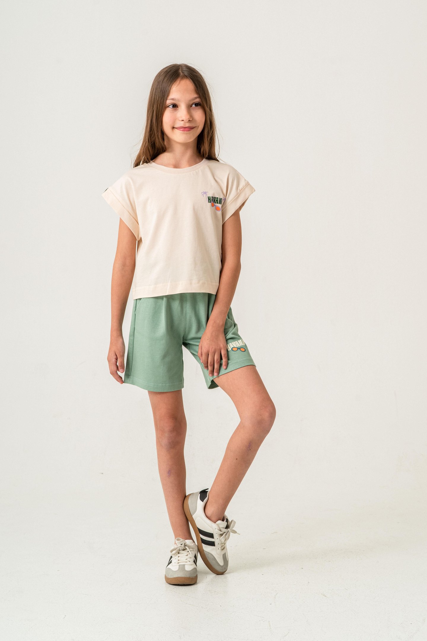 Havana Baskılı  Kız Çocuk Şort - Tişört Takımı