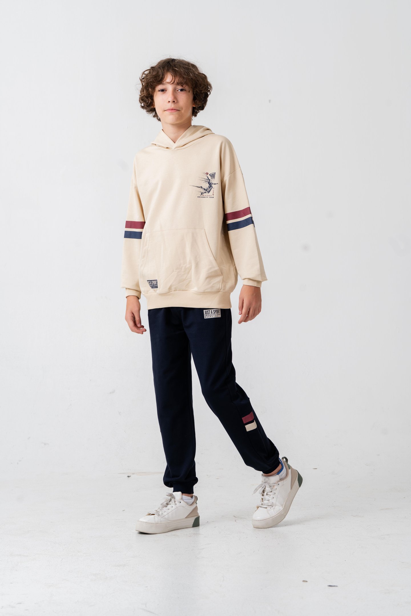 Just Sport Basketball University Team Baskılı Erkek Çocuk Alt Üst Eşofman Takımı