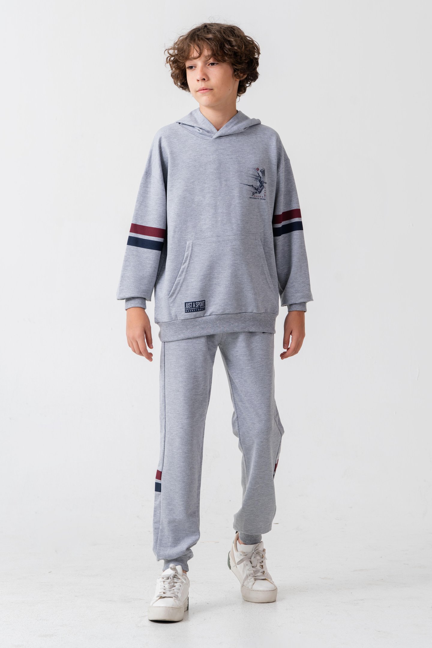 Just Sport Basketball University Team Baskılı Erkek Çocuk Alt Üst Eşofman Takımı