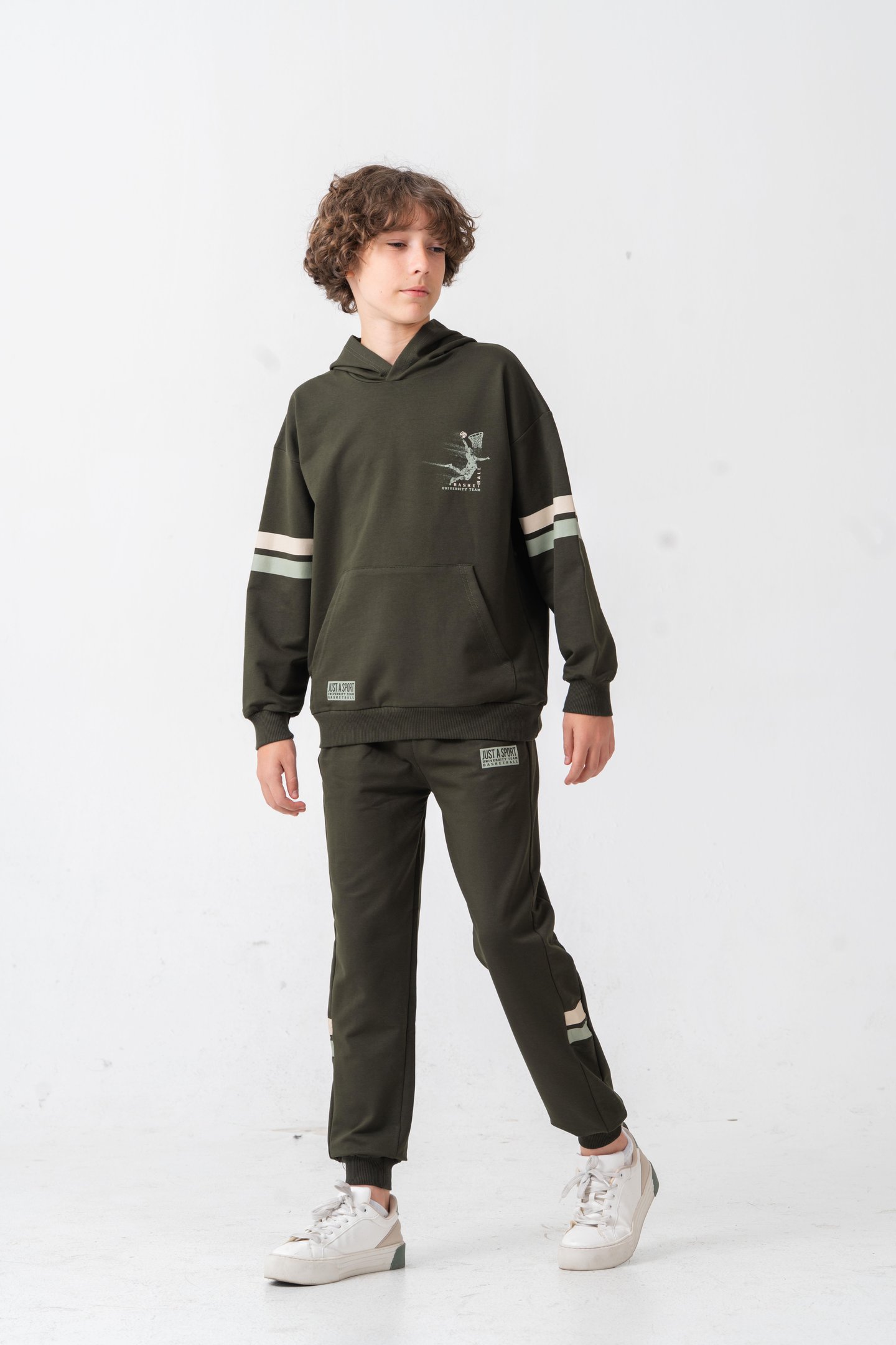 Just Sport Basketball University Team Baskılı Erkek Çocuk Alt Üst Eşofman Takımı