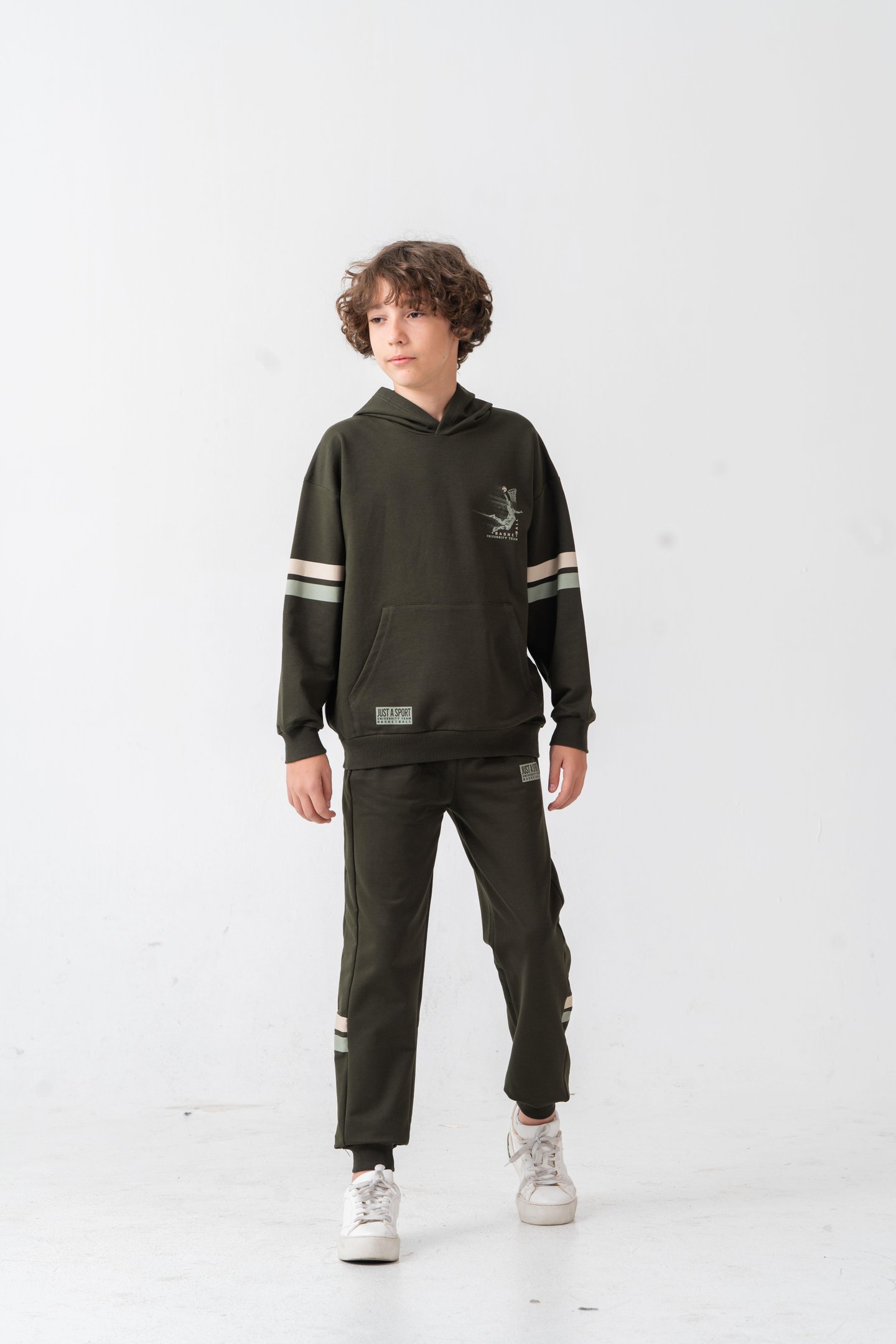 Just Sport Basketball University Team Baskılı Erkek Çocuk Alt Üst Eşofman Takımı