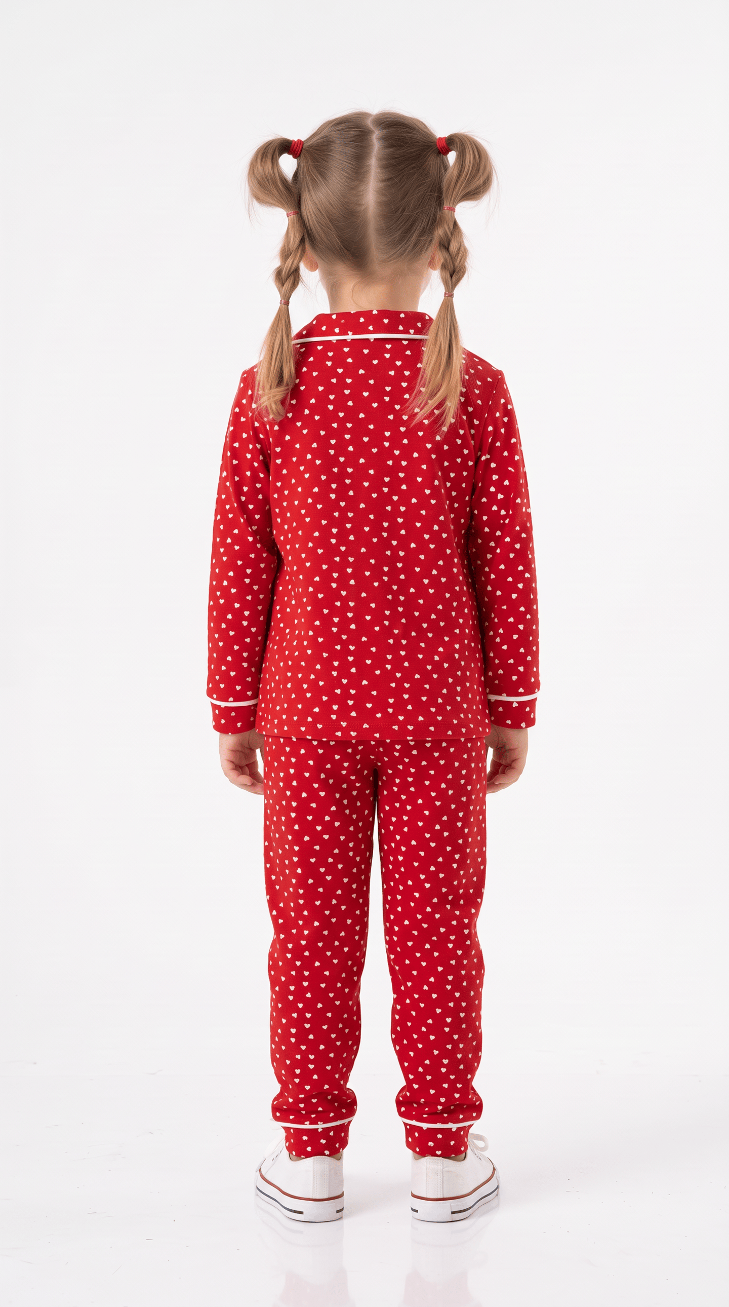 Kalp Baskılı Kız Çocuk Pijama Takımı