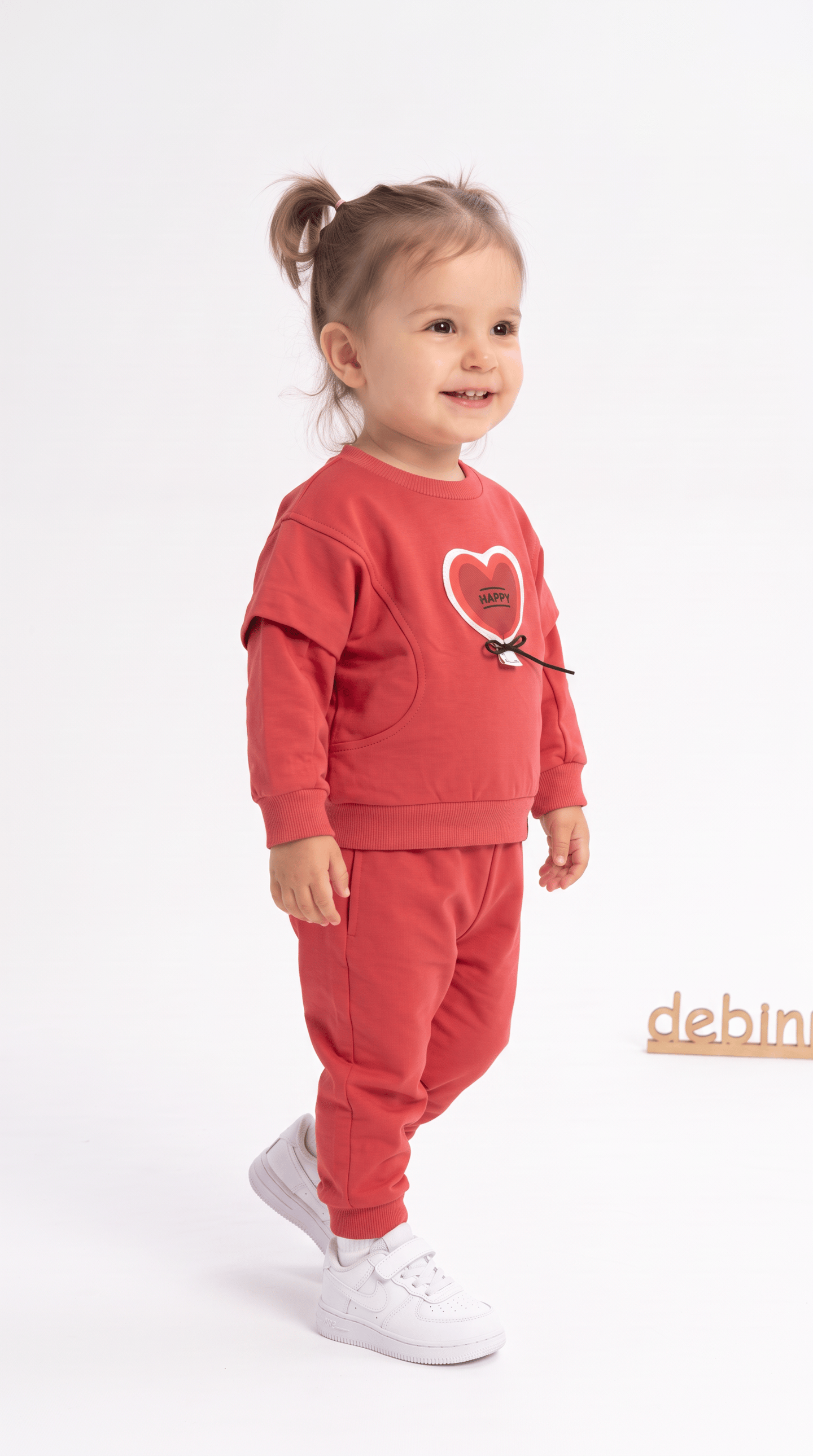 Kalpli Yarasa Kollu Kız Bebek Takım