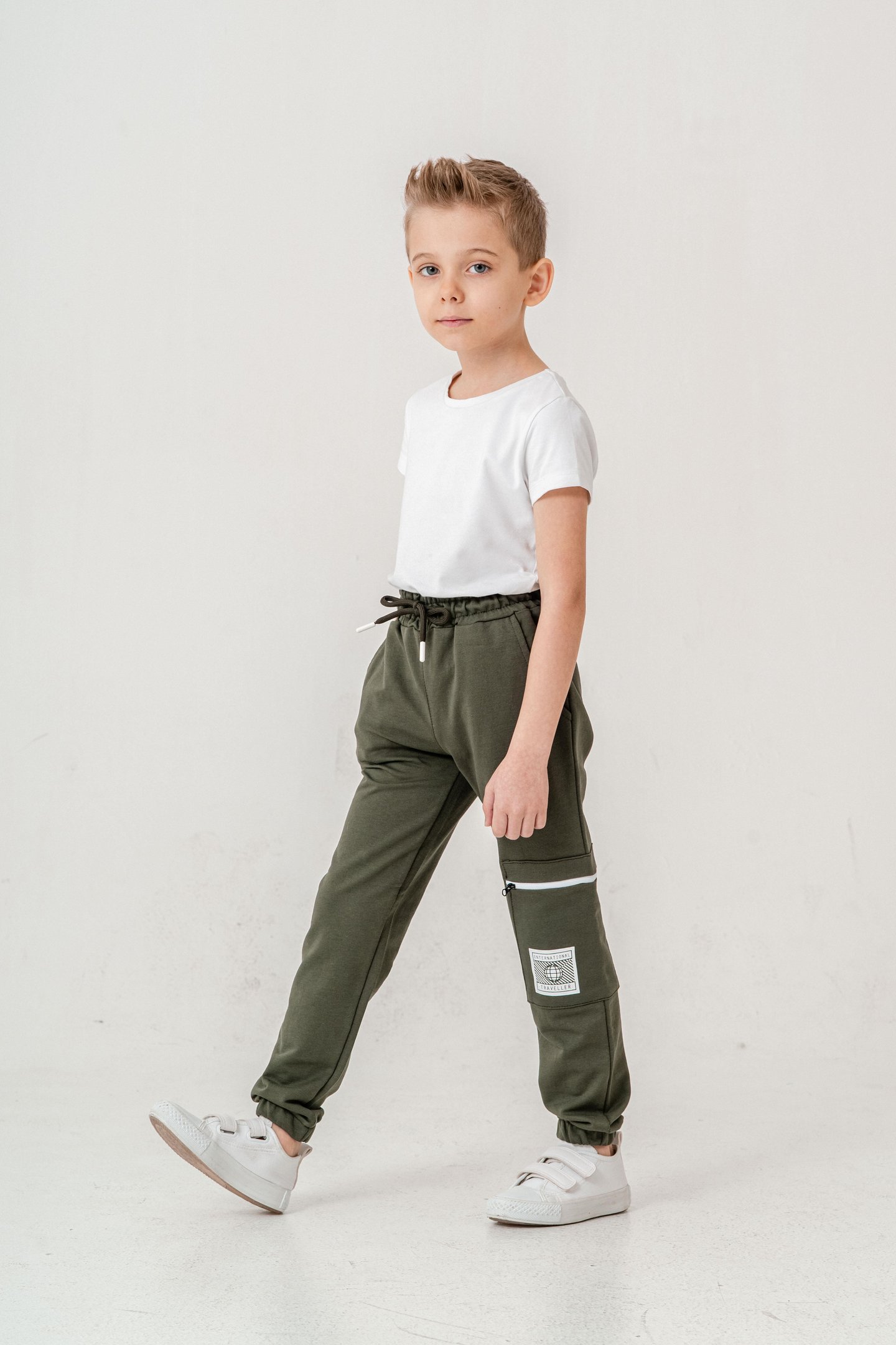 Kargo Cepli Cep Kapagı International Traveller Baskılı Erkek Çocuk Eşofman Altı