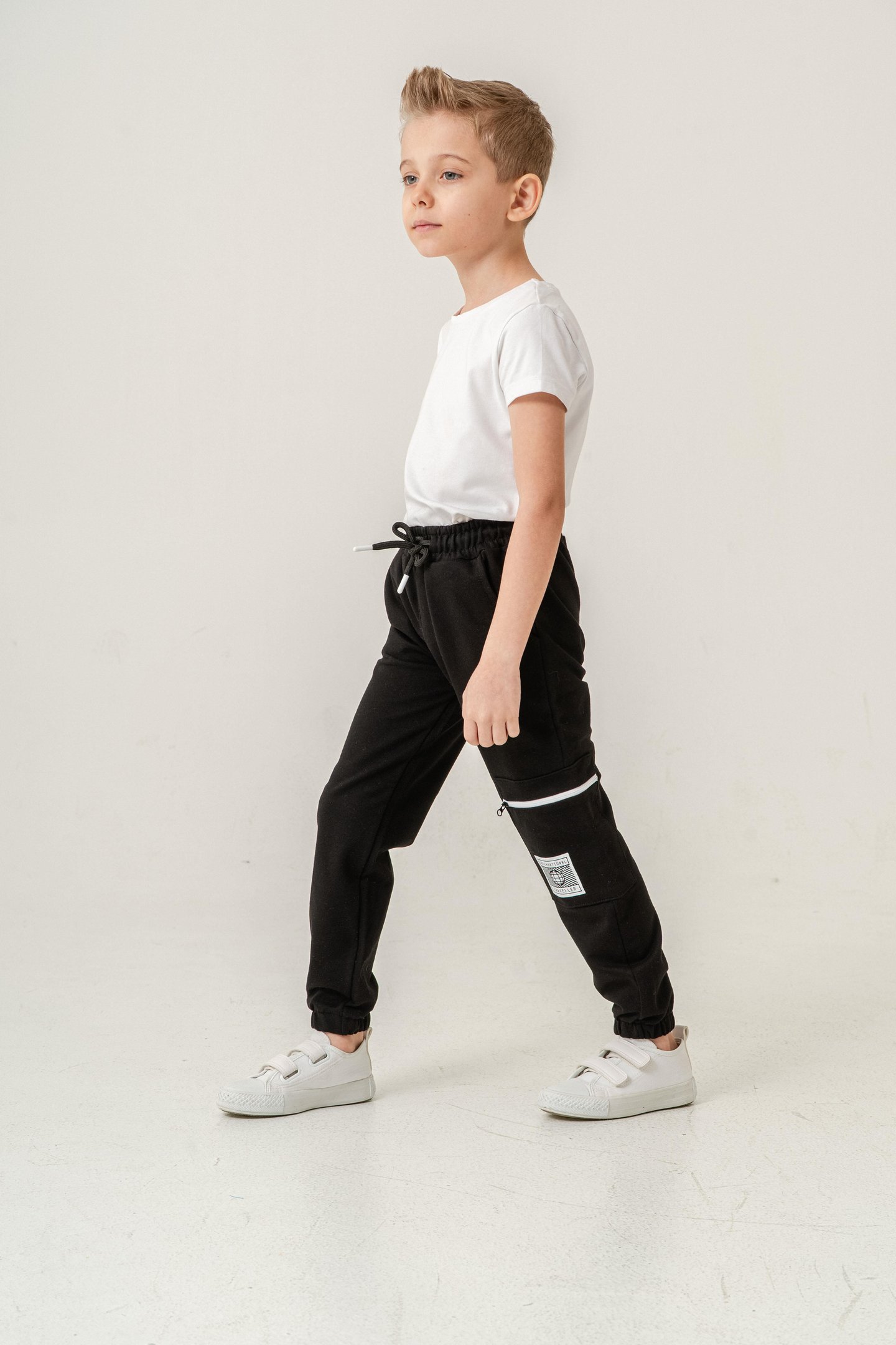 Kargo Cepli Cep Kapagı International Traveller Baskılı Erkek Çocuk Eşofman Altı