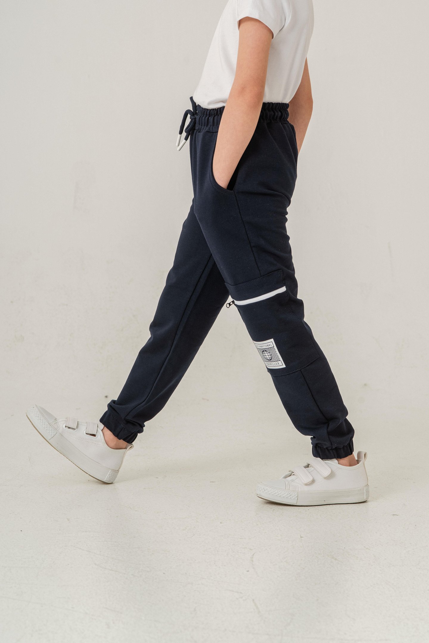 Kargo Cepli Cep Kapagı International Traveller Baskılı Erkek Çocuk Eşofman Altı