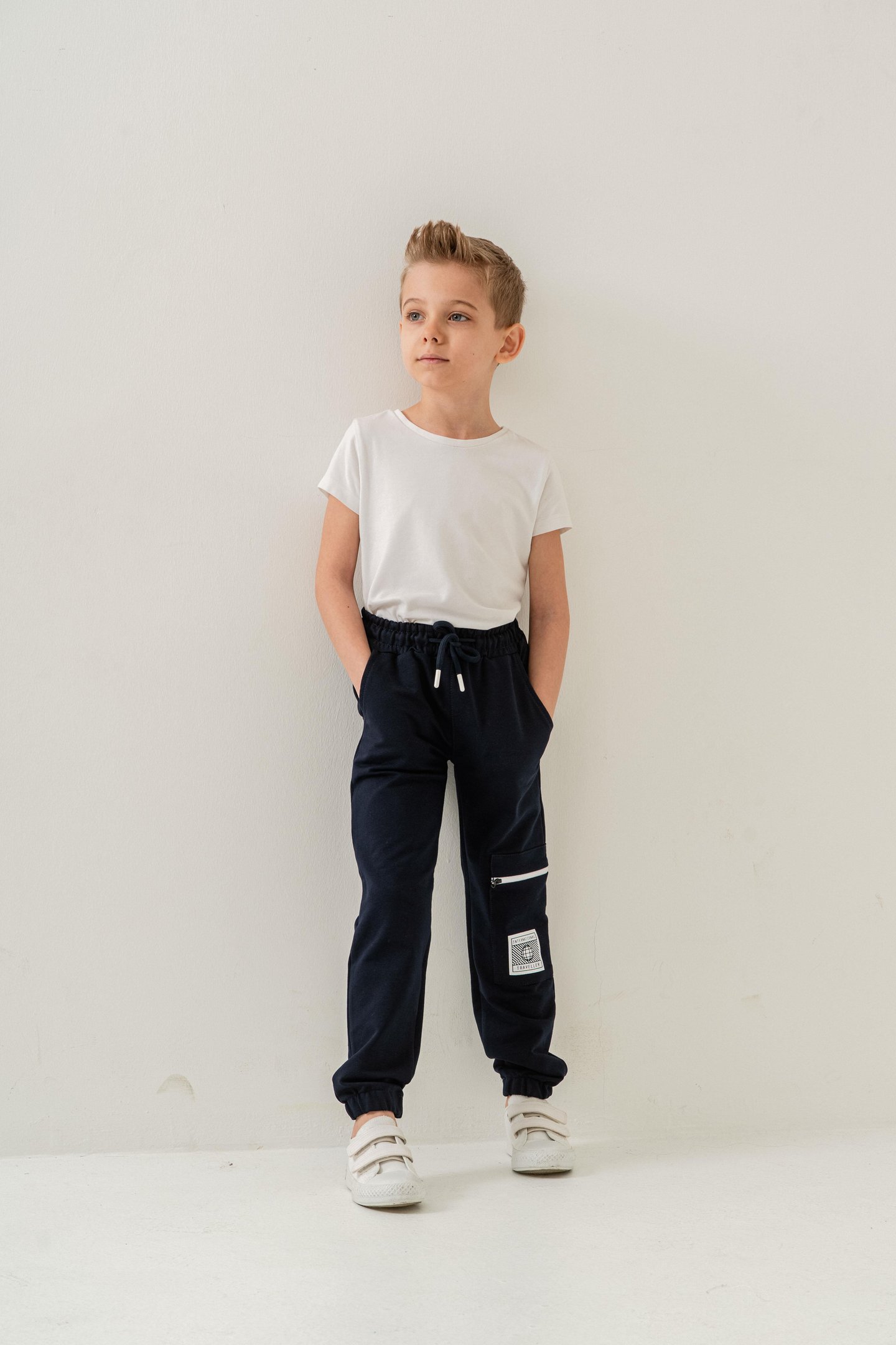 Kargo Cepli Cep Kapagı International Traveller Baskılı Erkek Çocuk Eşofman Altı