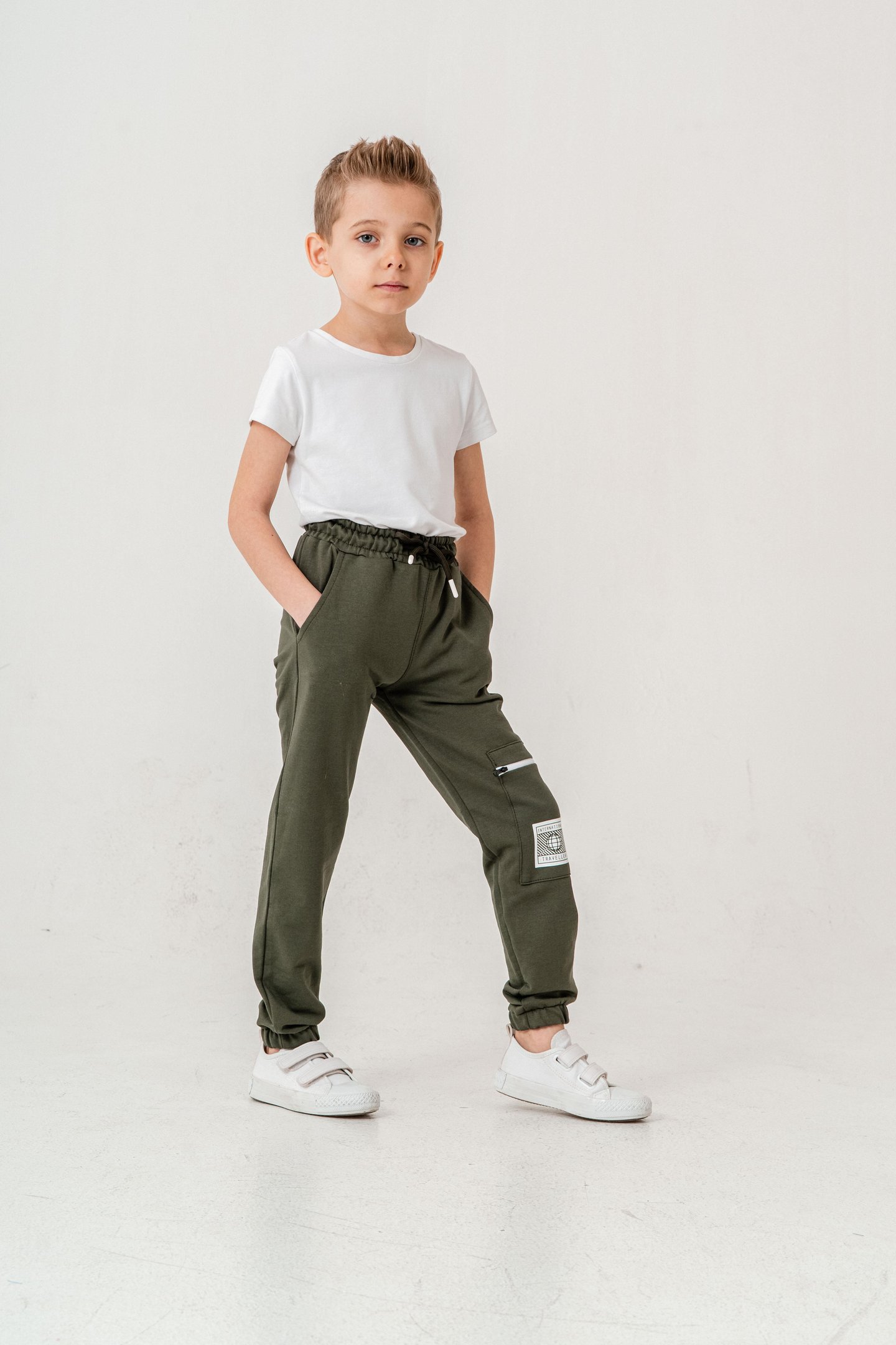 Kargo Cepli Cep Kapagı International Traveller Baskılı Erkek Çocuk Eşofman Altı