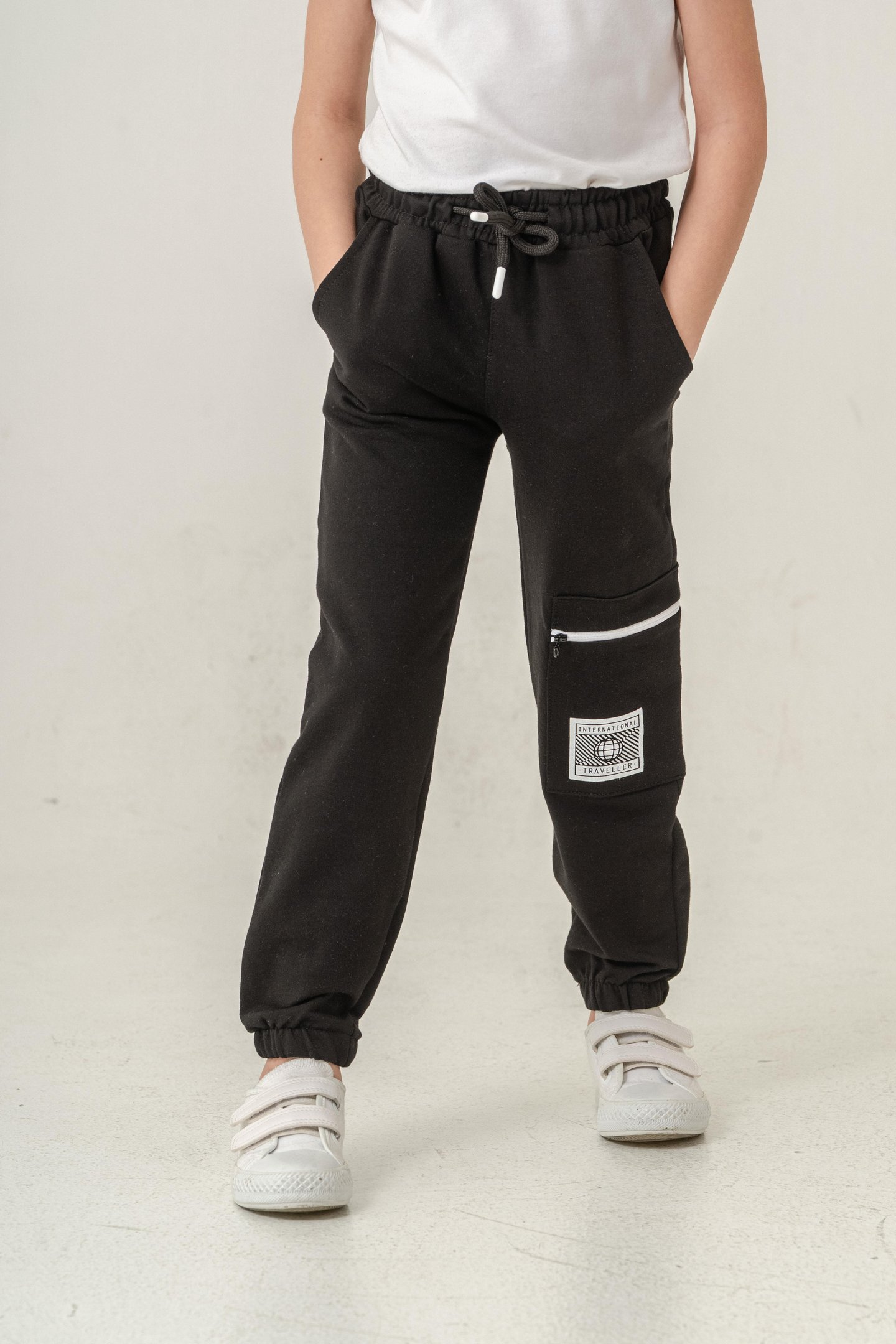 Kargo Cepli Cep Kapagı International Traveller Baskılı Erkek Çocuk Eşofman Altı