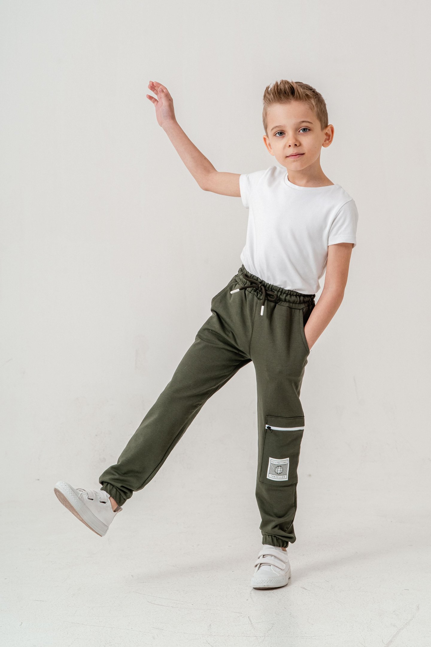 Kargo Cepli Cep Kapagı International Traveller Baskılı Erkek Çocuk Eşofman Altı