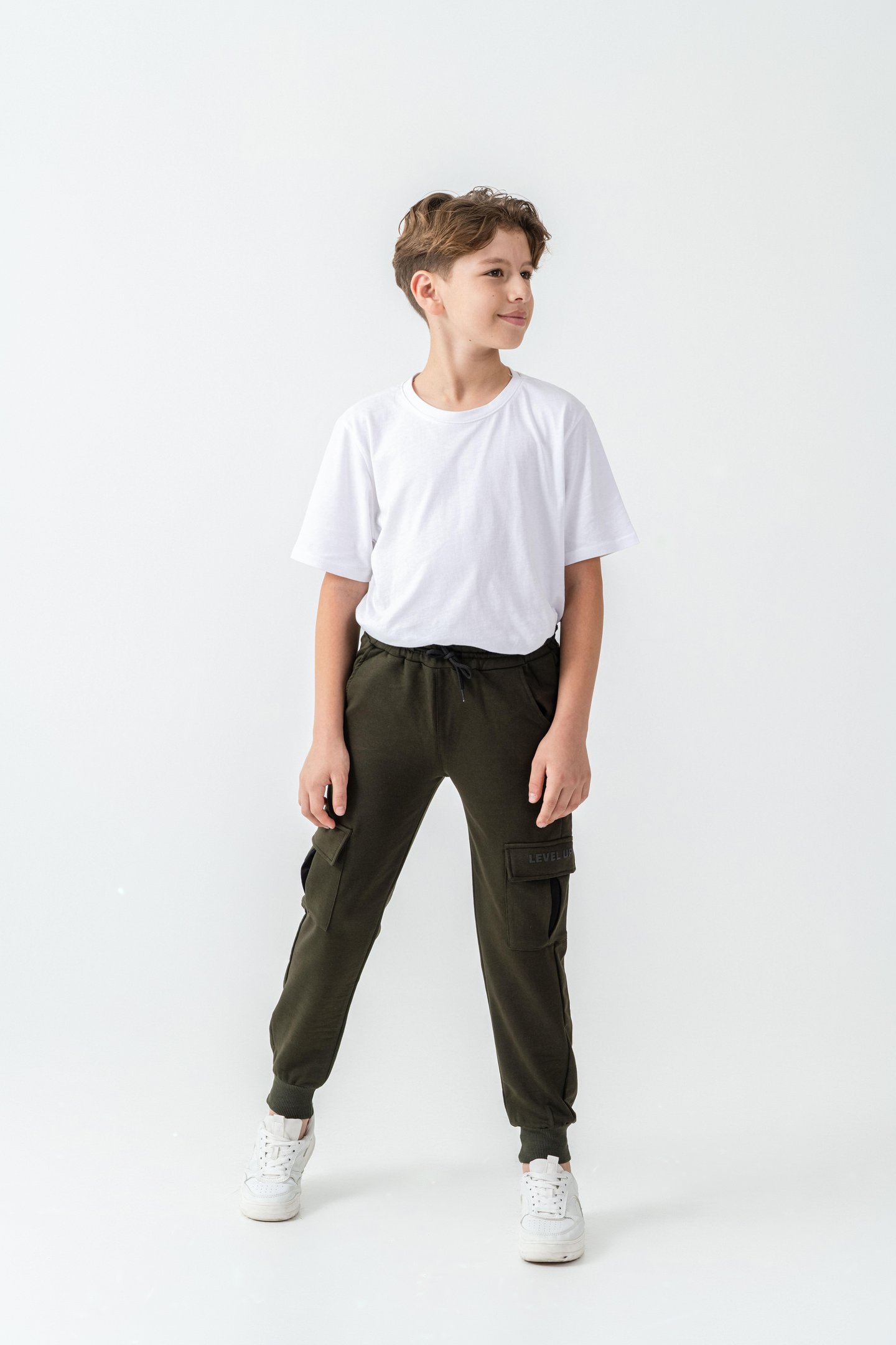 Kargo Cepli Cep Kapağı Level Up Baskılı Erkek Çocuk Eşofman Altı