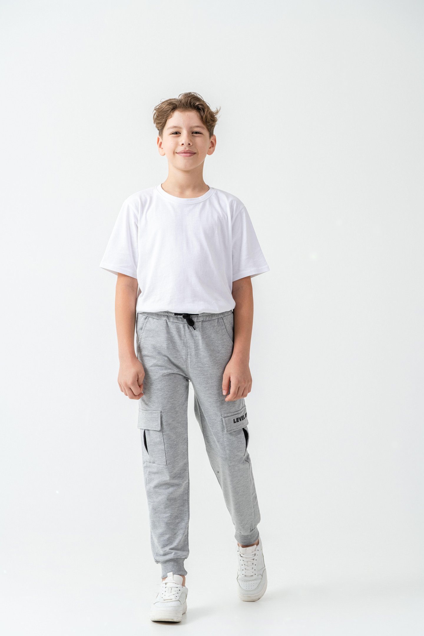 Kargo Cepli Cep Kapağı Level Up Baskılı Erkek Çocuk Eşofman Altı