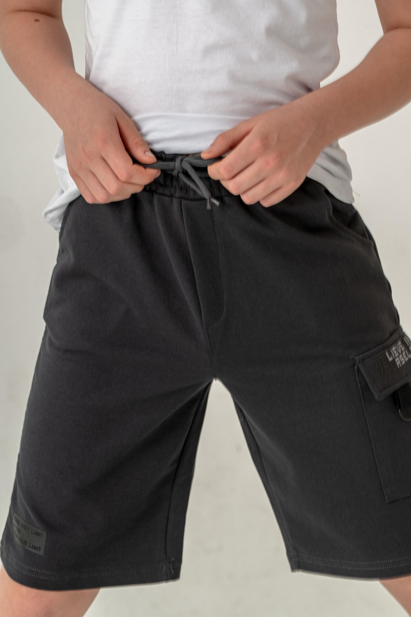 Kargo Cepli Cep Kapağı Lieve In Yourself Baskılı Erkek Çocuk Şort