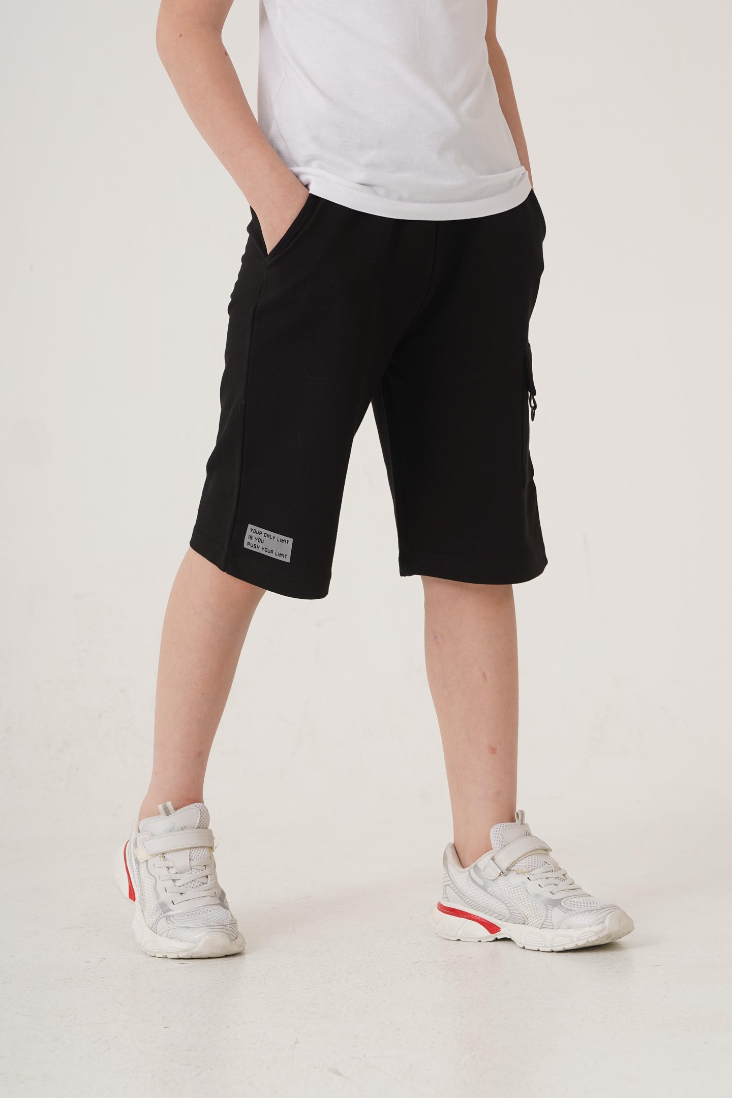 Kargo Cepli Cep Kapağı Lieve In Yourself Baskılı Erkek Çocuk Şort