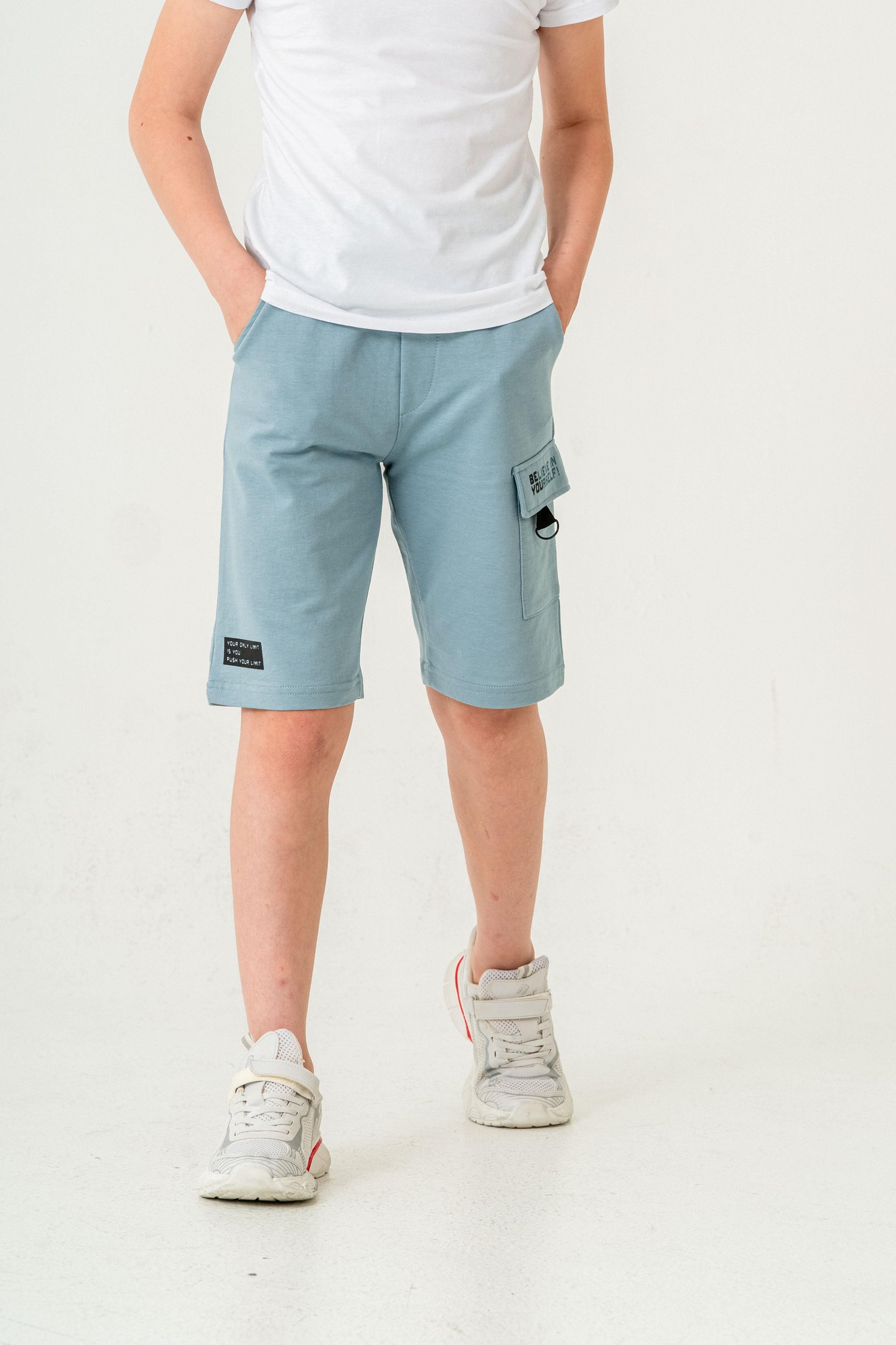 Kargo Cepli Cep Kapağı Lieve In Yourself Baskılı Erkek Çocuk Şort