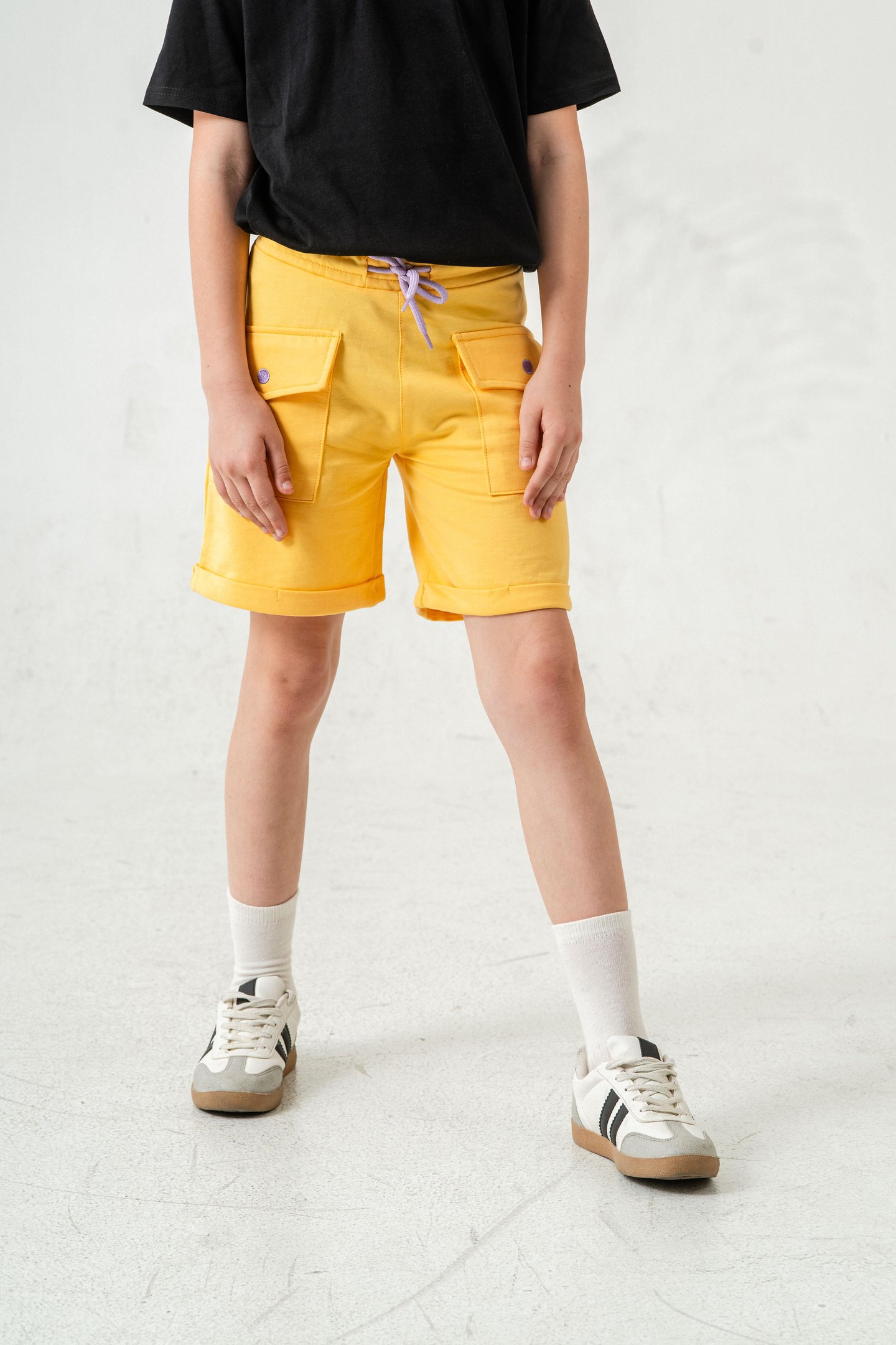 Kargo Cepli Cep Kapağı Nakışlı Kız Çocuk Şort