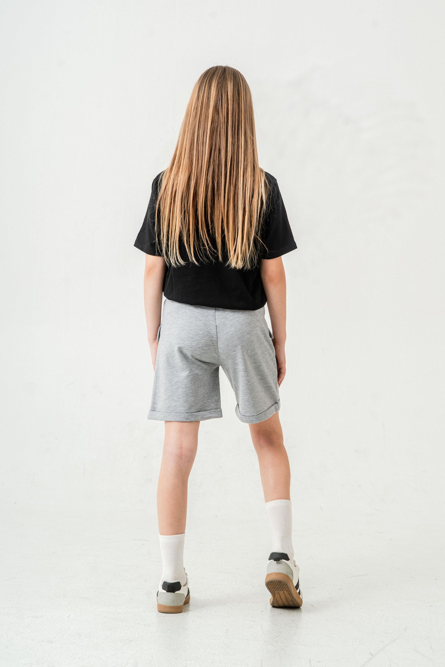 Kargo Cepli Cep Kapağı Nakışlı Kız Çocuk Şort