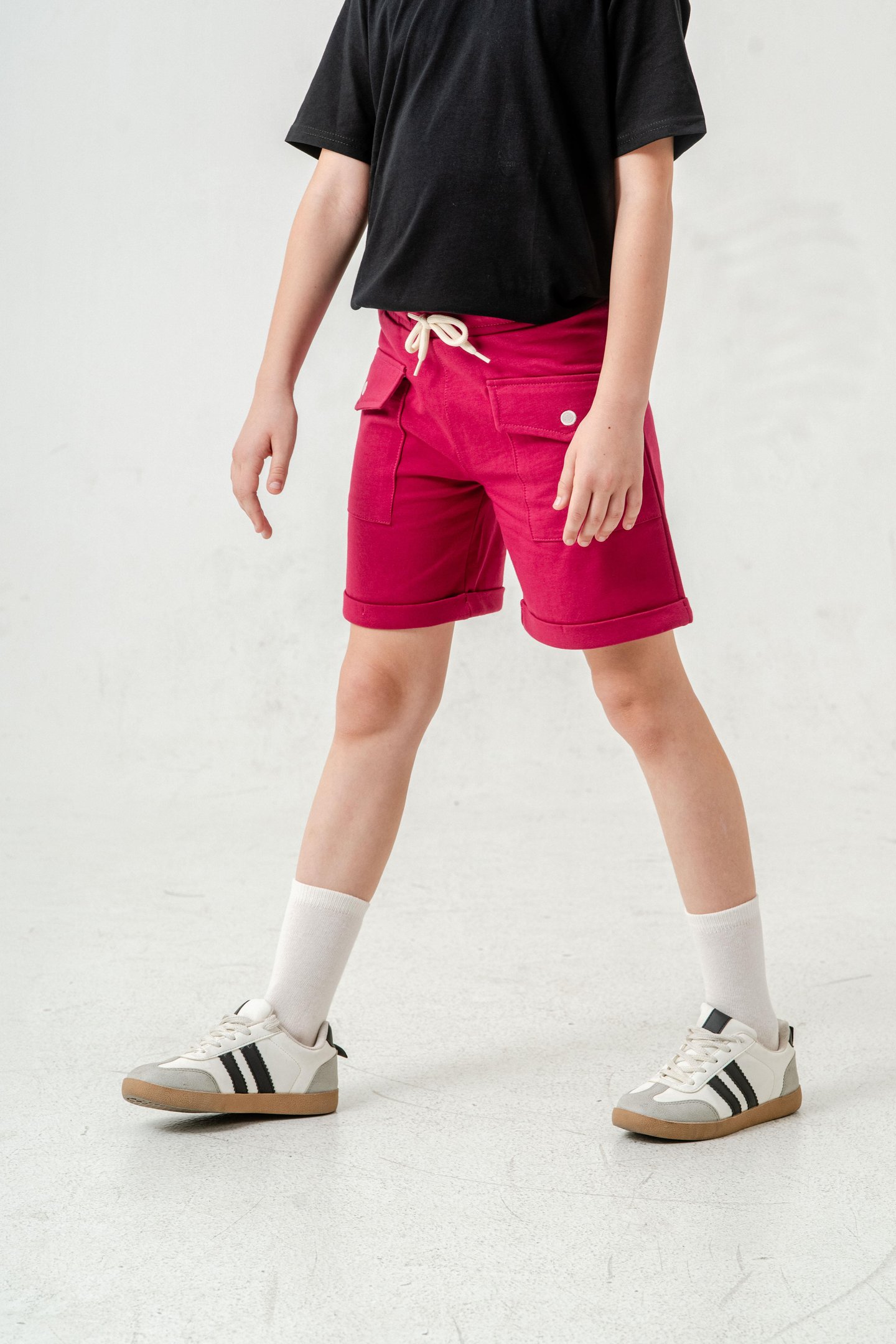 Kargo Cepli Cep Kapağı Nakışlı Kız Çocuk Şort