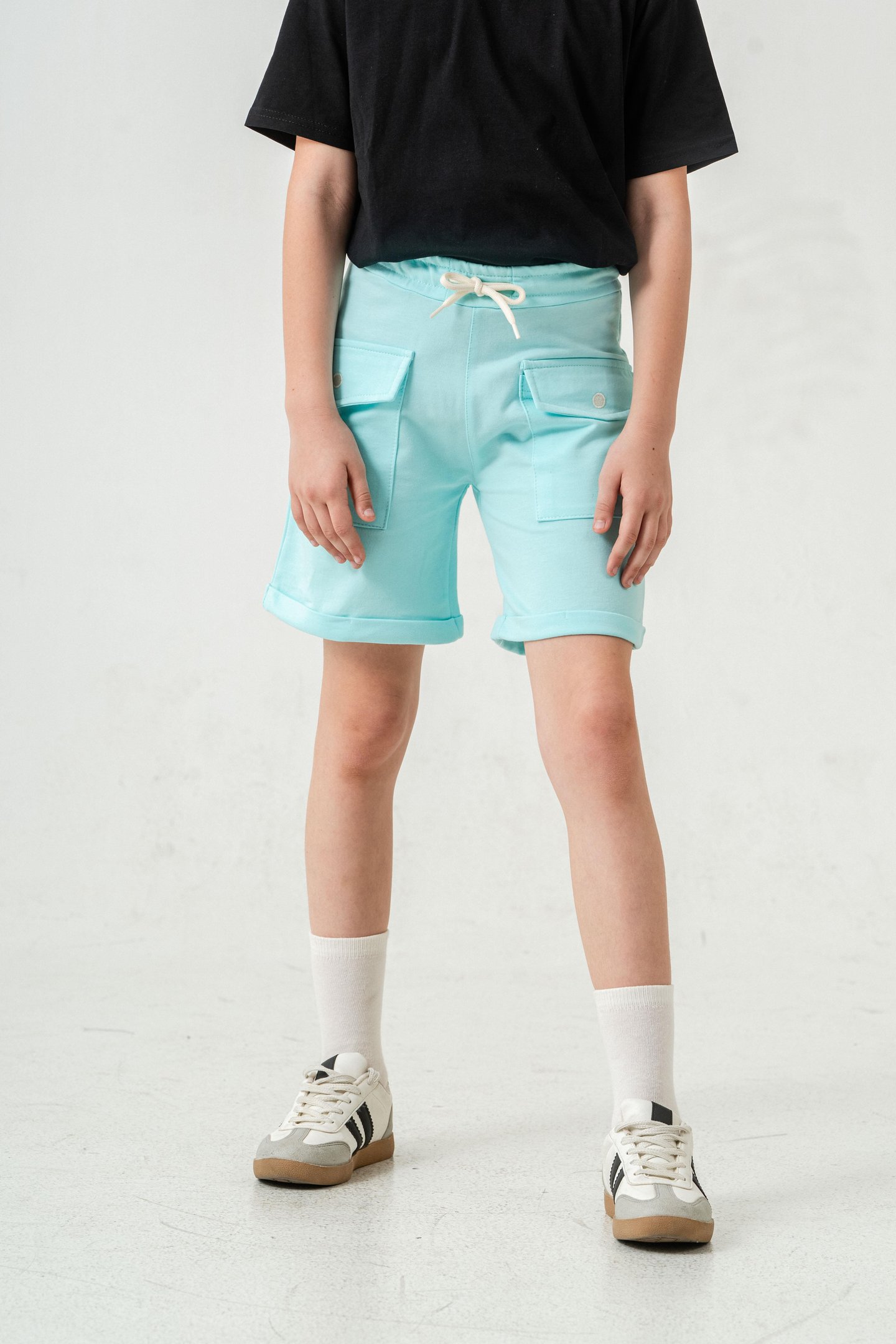 Kargo Cepli Cep Kapağı Nakışlı Kız Çocuk Şort