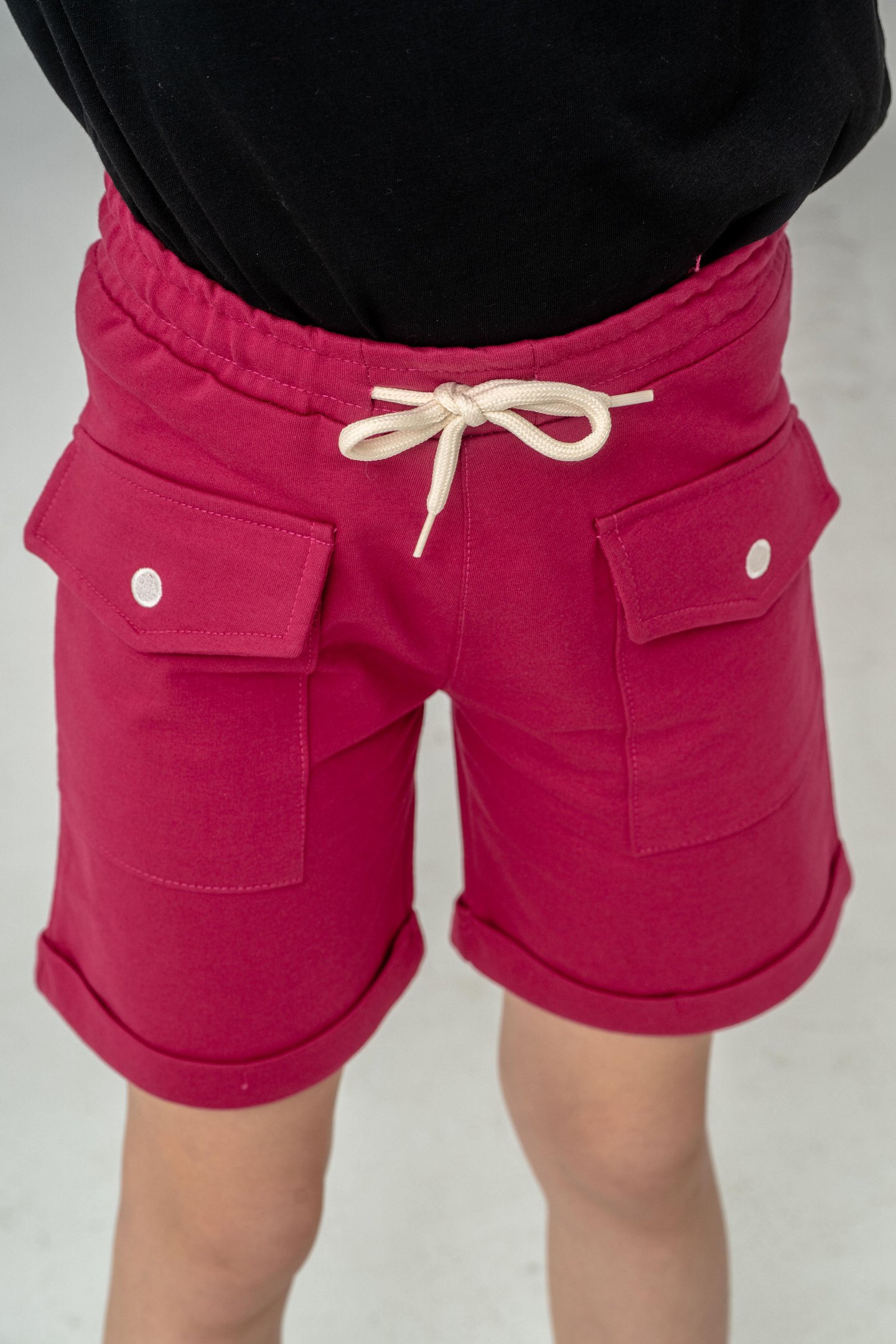 Kargo Cepli Cep Kapağı Nakışlı Kız Çocuk Şort