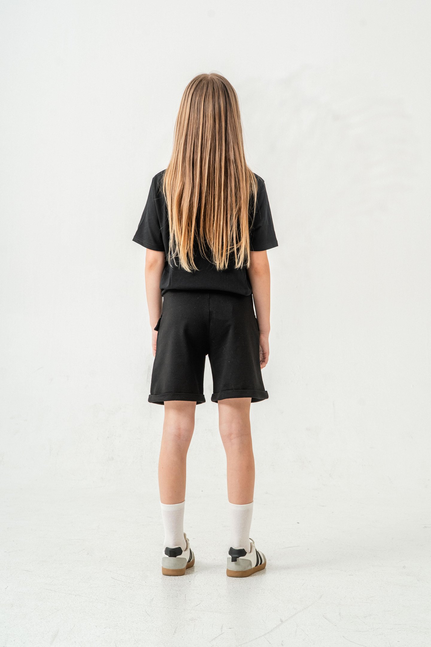 Kargo Cepli Cep Kapağı Nakışlı Kız Çocuk Şort