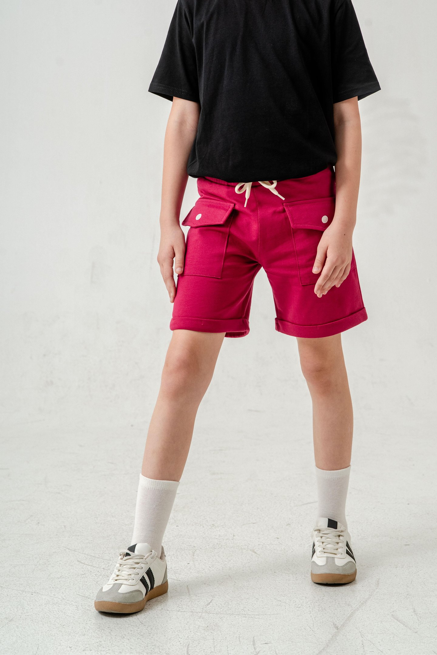 Kargo Cepli Cep Kapağı Nakışlı Kız Çocuk Şort