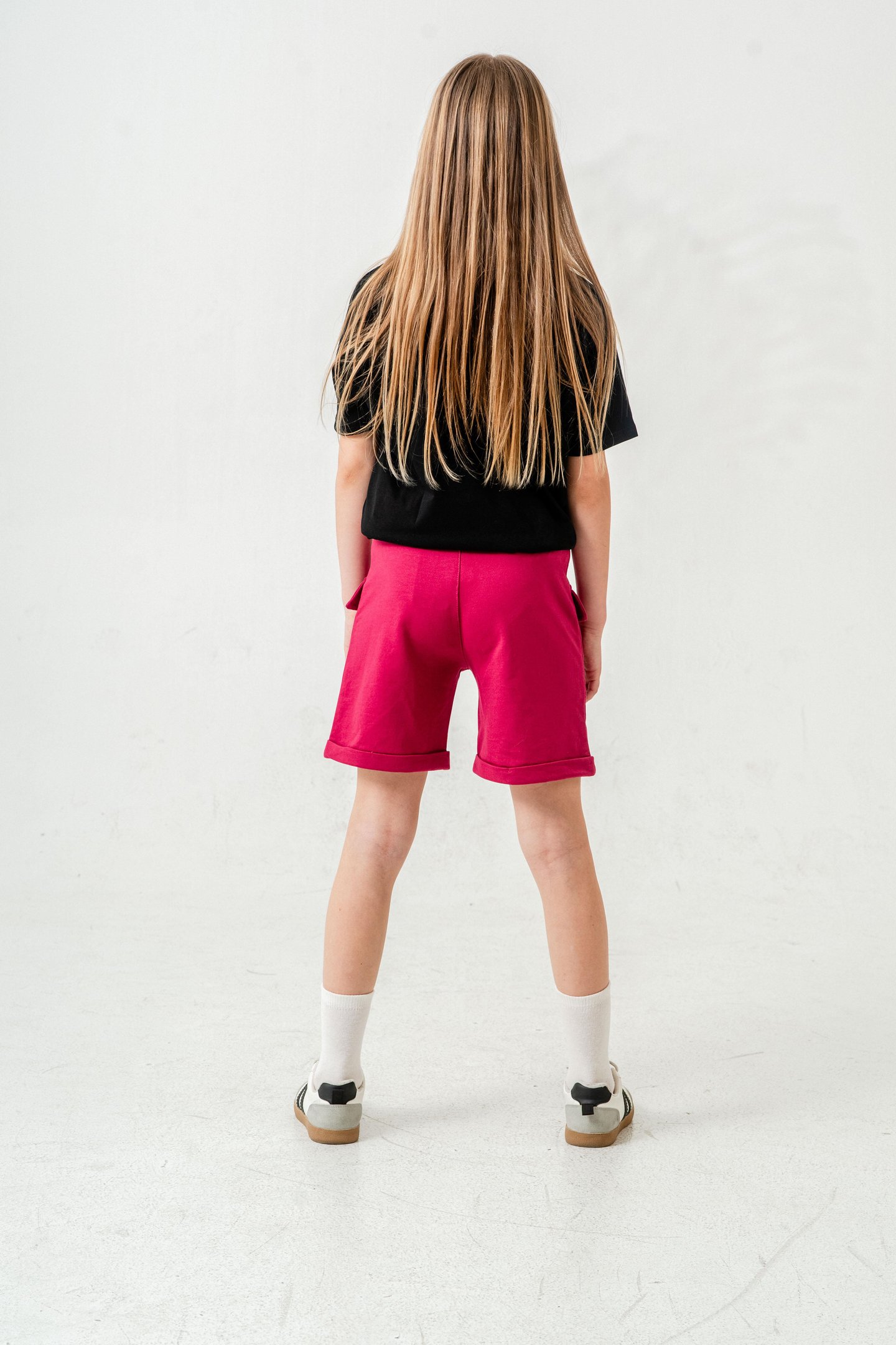 Kargo Cepli Cep Kapağı Nakışlı Kız Çocuk Şort