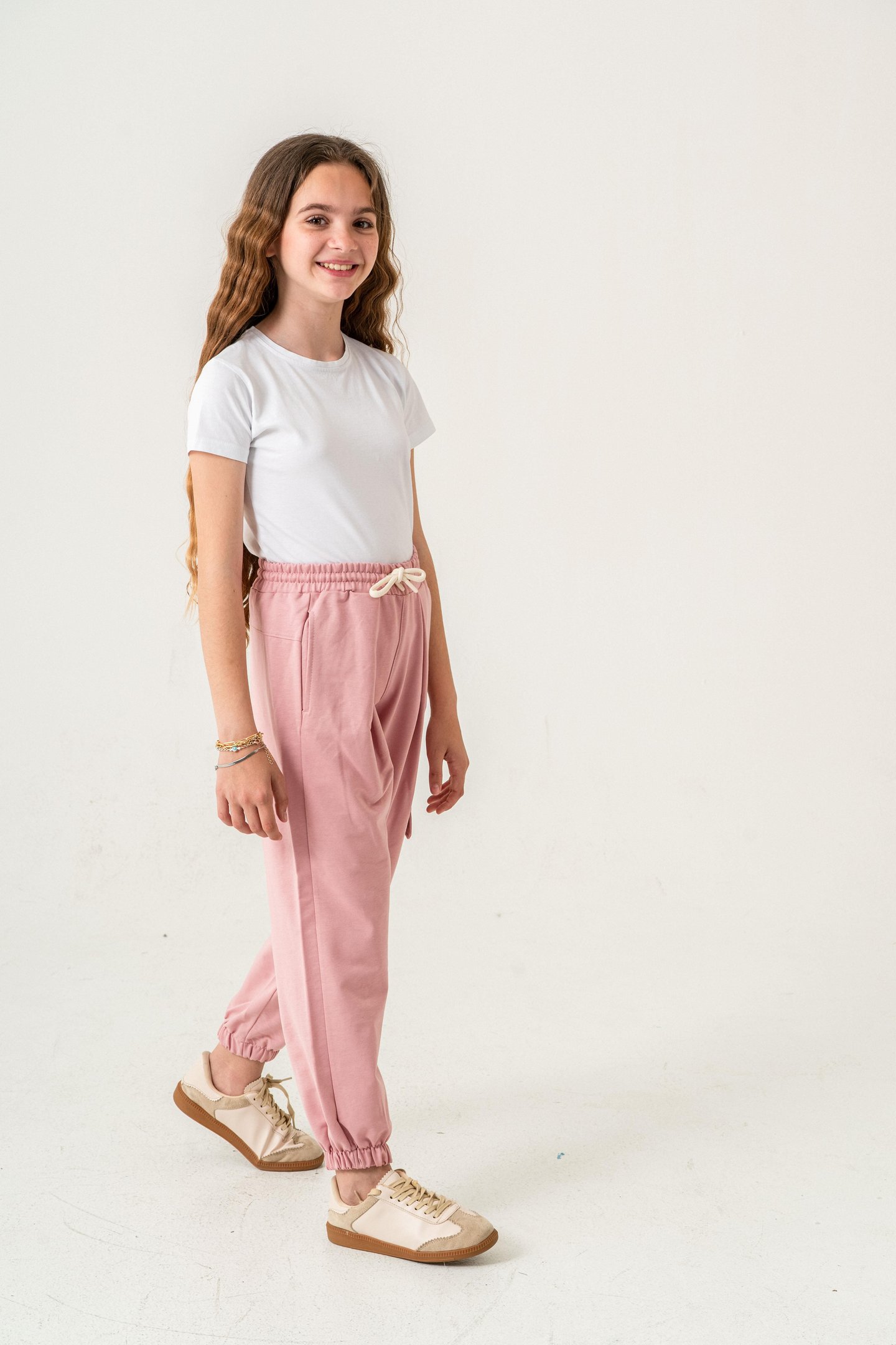 Kargo Cepli Paça Lastikli Cep Kapagı Balıksırtlı Kız Çocuk Eşofman Altı