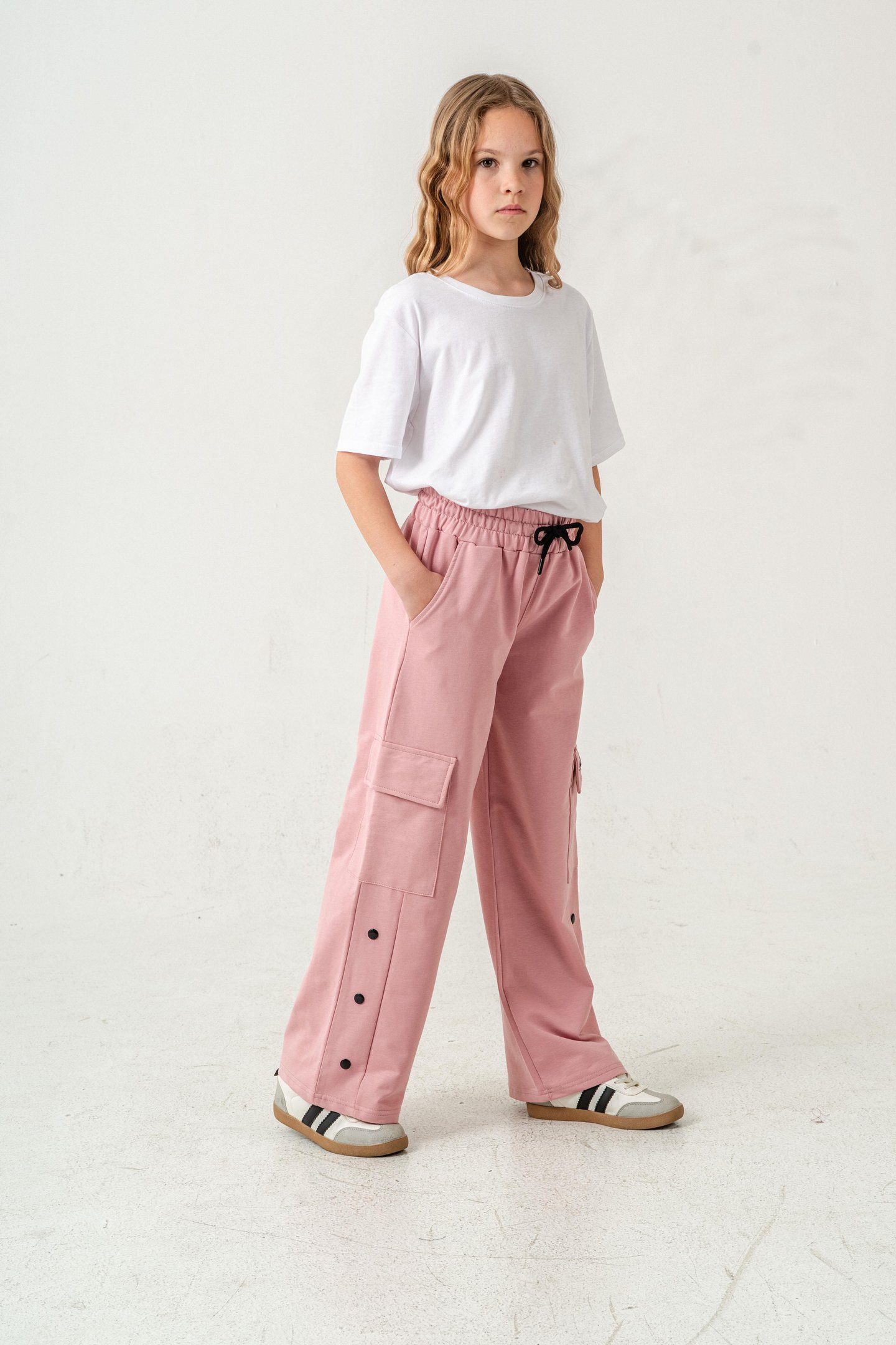 Kargo Cepli Paçalar Rivetli Cep Kapagı Inspiration Baskılı Kız Çocuk Eşofman Altı