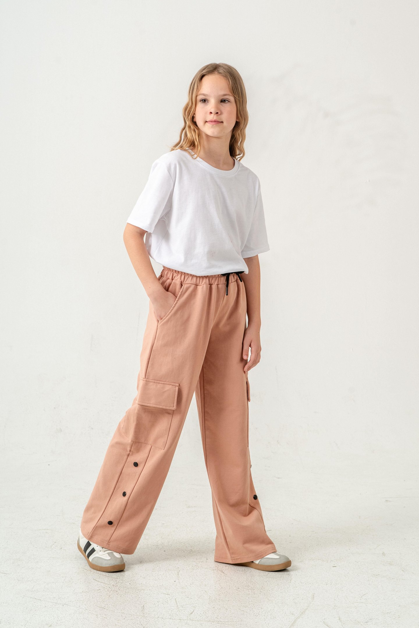 Kargo Cepli Paçalar Rivetli Cep Kapagı Inspiration Baskılı Kız Çocuk Eşofman Altı