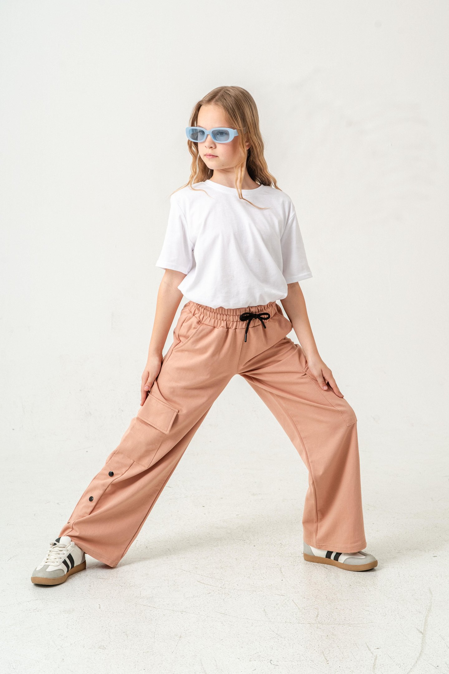 Kargo Cepli Paçalar Rivetli Cep Kapagı Inspiration Baskılı Kız Çocuk Eşofman Altı