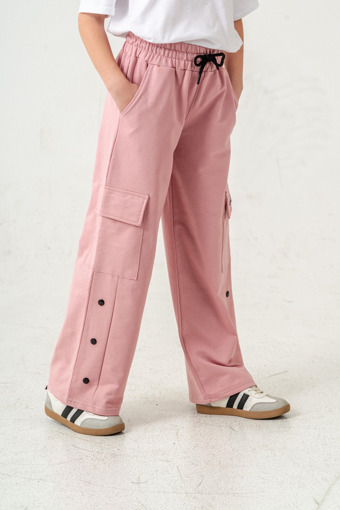 Kargo Cepli Paçalar Rivetli Cep Kapagı Inspiration Baskılı Kız Çocuk Eşofman Altı