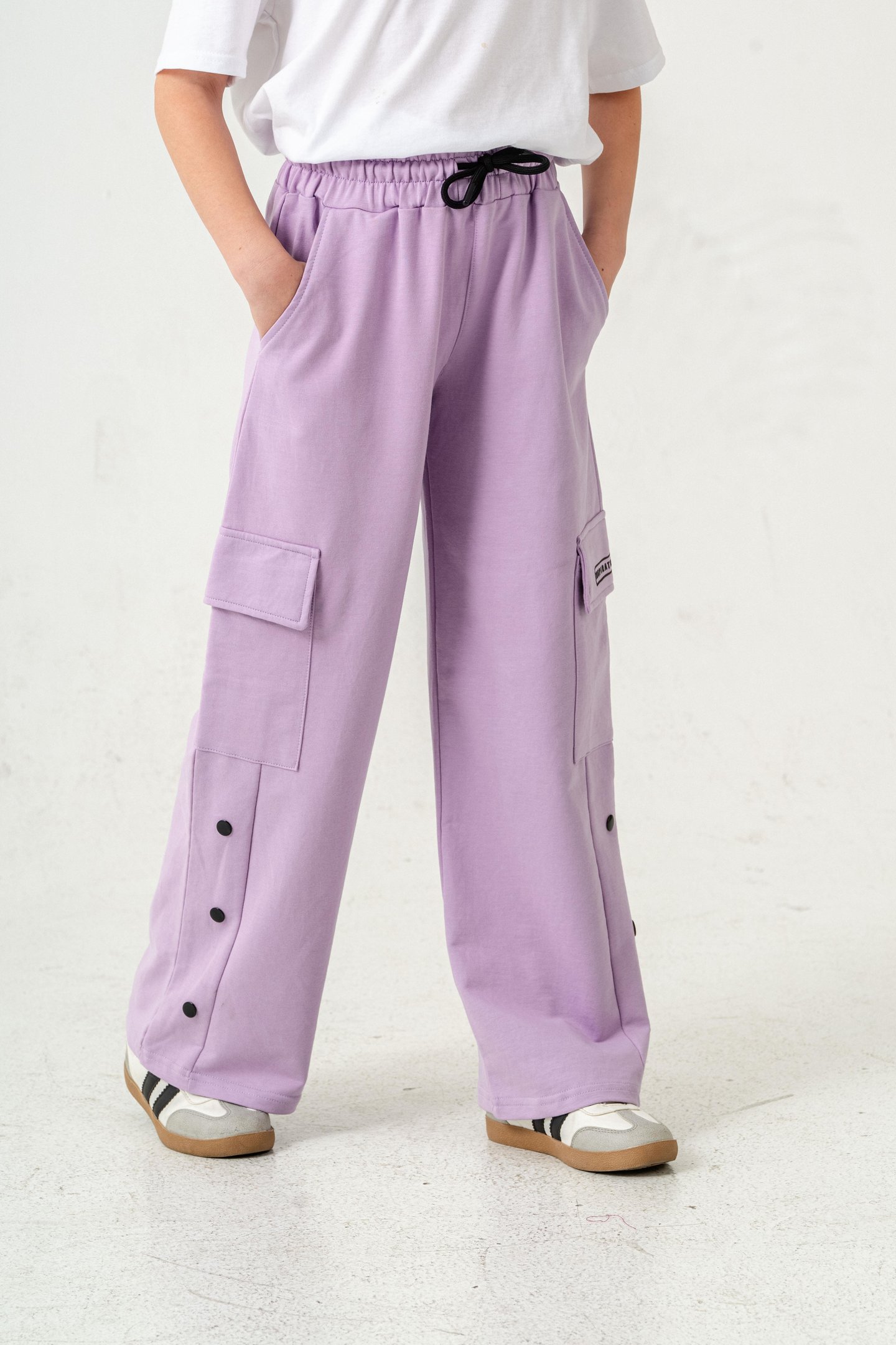 Kargo Cepli Paçalar Rivetli Cep Kapagı Inspiration Baskılı Kız Çocuk Eşofman Altı